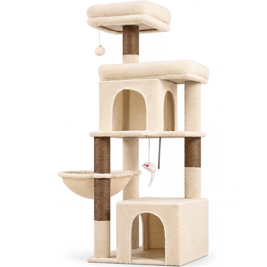 globlazer-f-series-f54-arbre-chat-beige-2-niches-chaton image 2