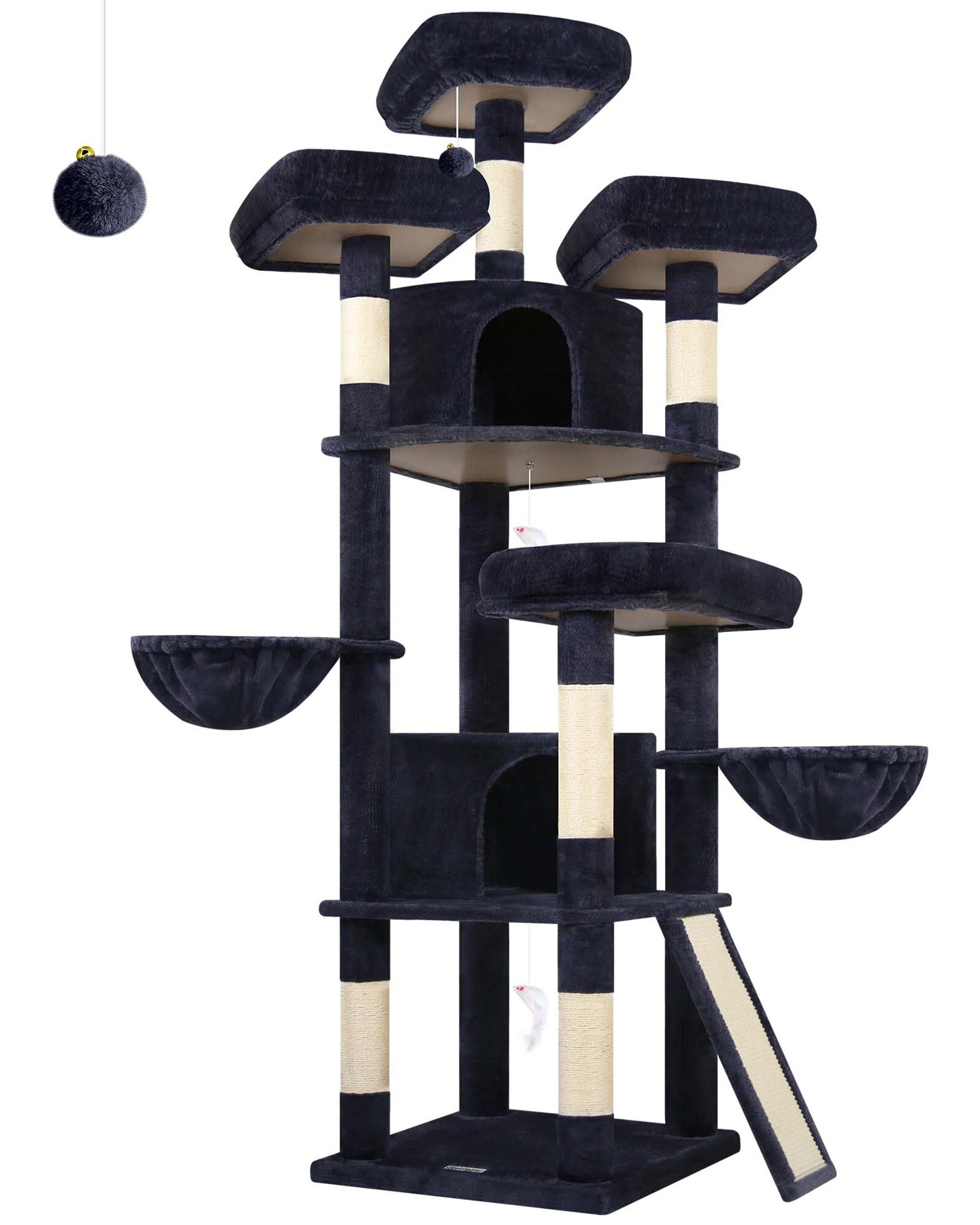 globlazer-f80h-arbre-chat-203-cm-gris-fonc-grand-chat image 2