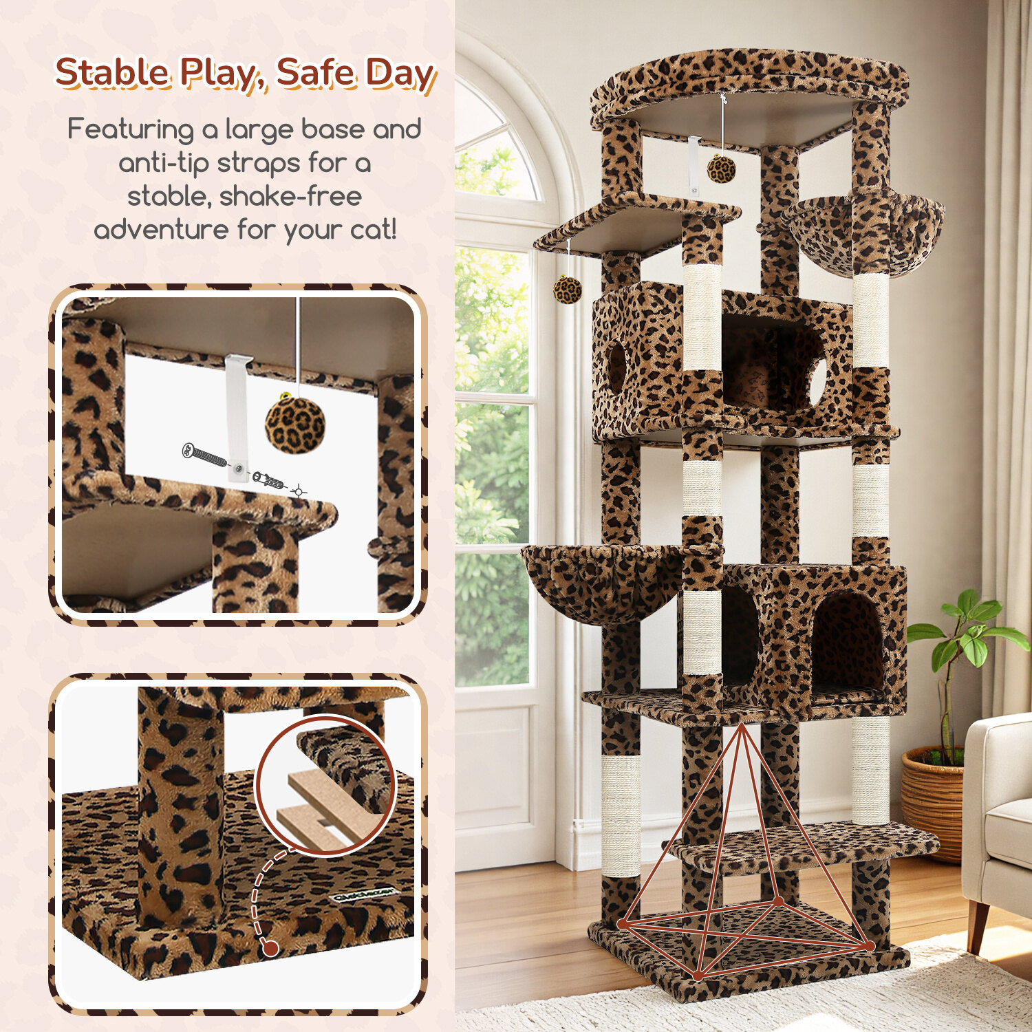 globlazer-s74-arbre-chat-l-opard-74-pouces-grand-mod-le image 6
