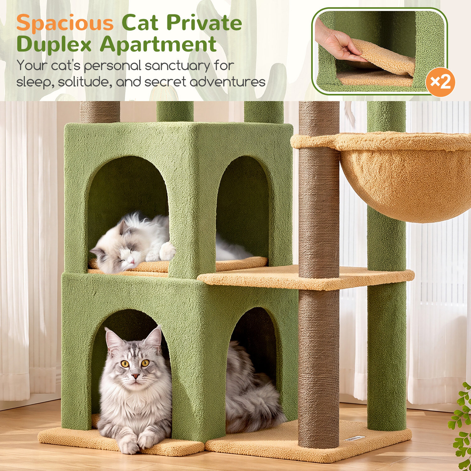 globlazer-s63-arbre-chat-vert-cactus-160-cm image 4