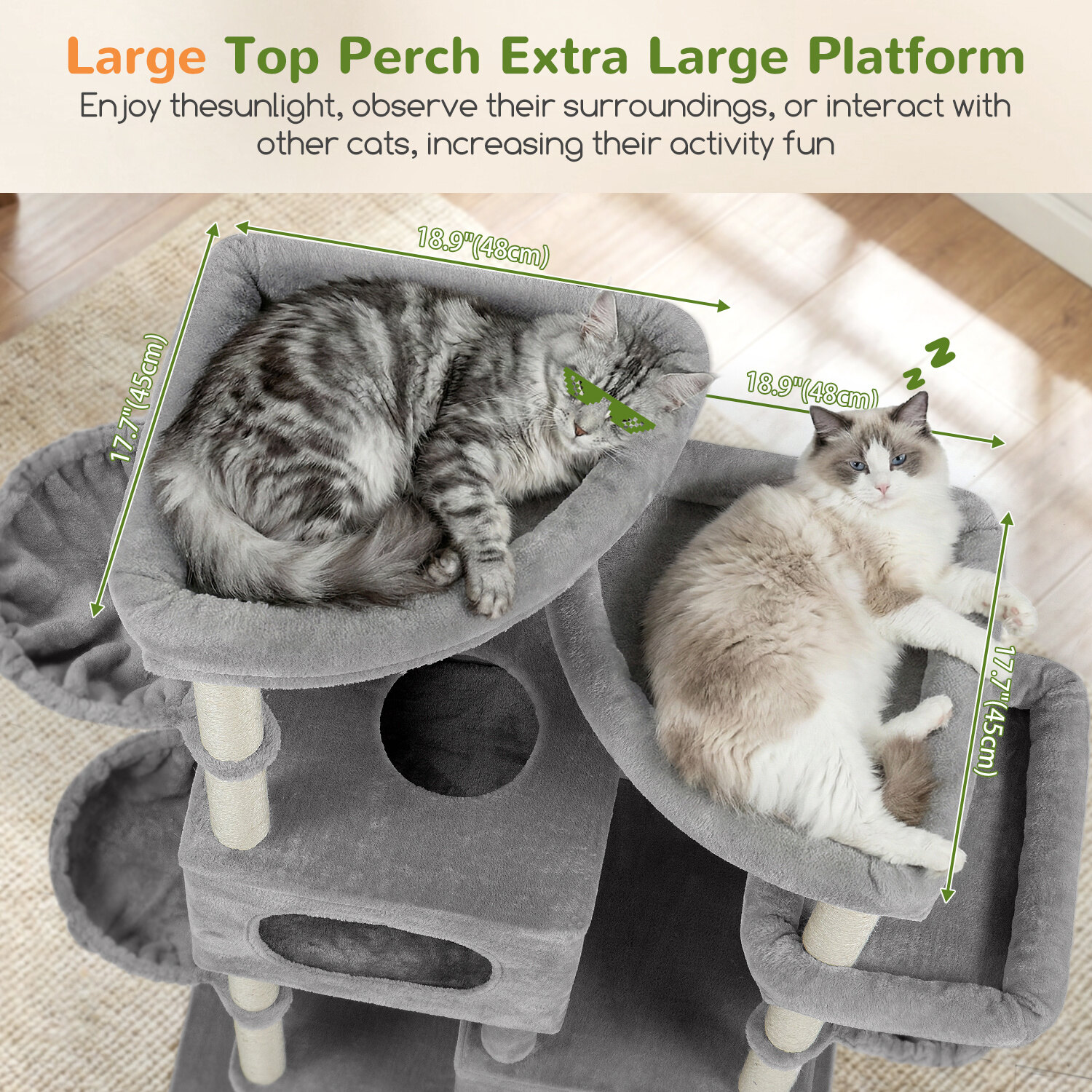 globlazer-s81-arbre-chat-gris-clair-81-pouces-grand-chat image 6
