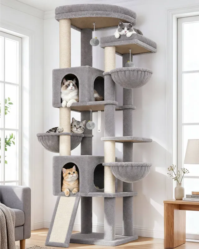 globlazer-f-series-f77-arbre-chat-gris-clair-77-pouces image 1
