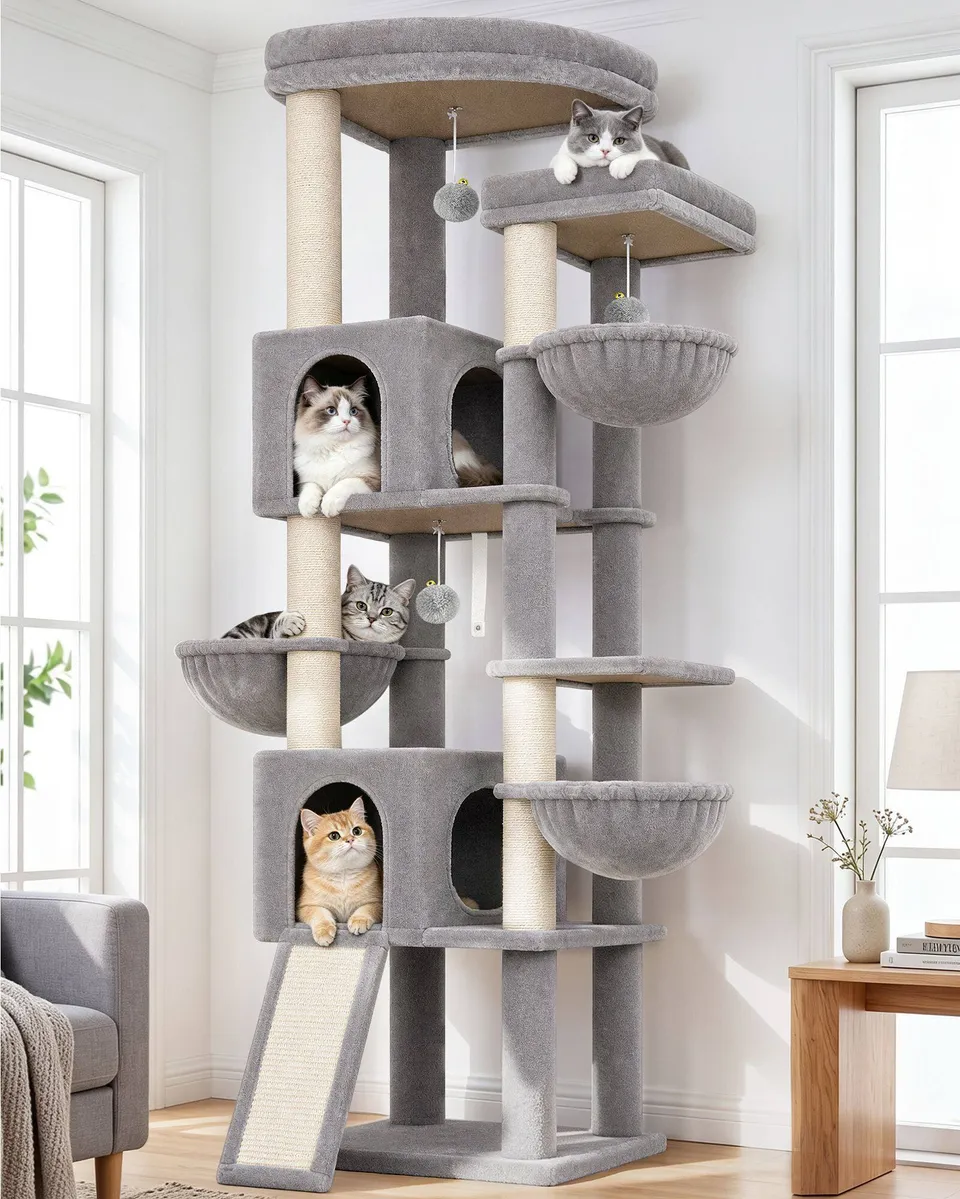 globlazer-f-series-f77-arbre-chat-gris-clair-77-pouces image 1