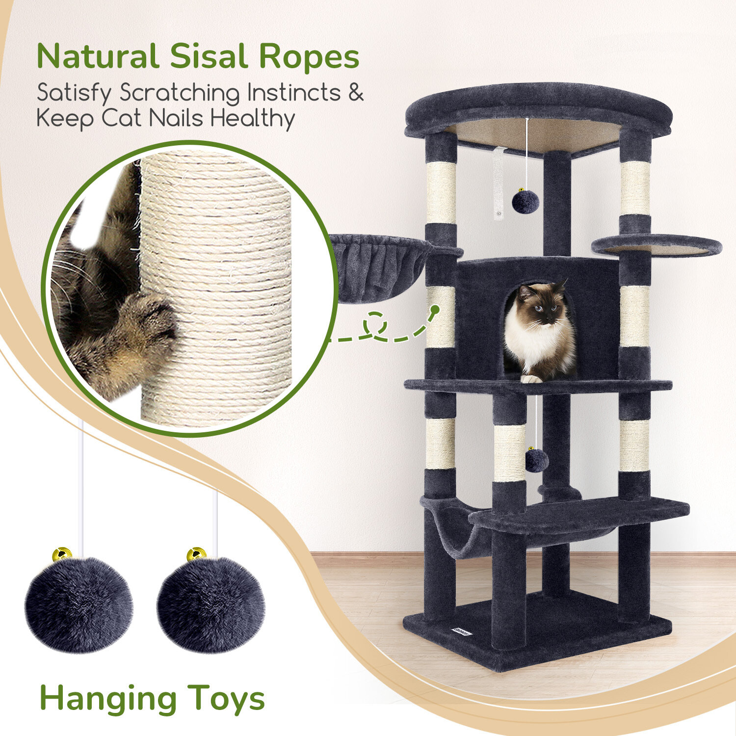 globlazer-c-series-c51-arbre-chat-angle-gris-fonc-51-pouces image 7
