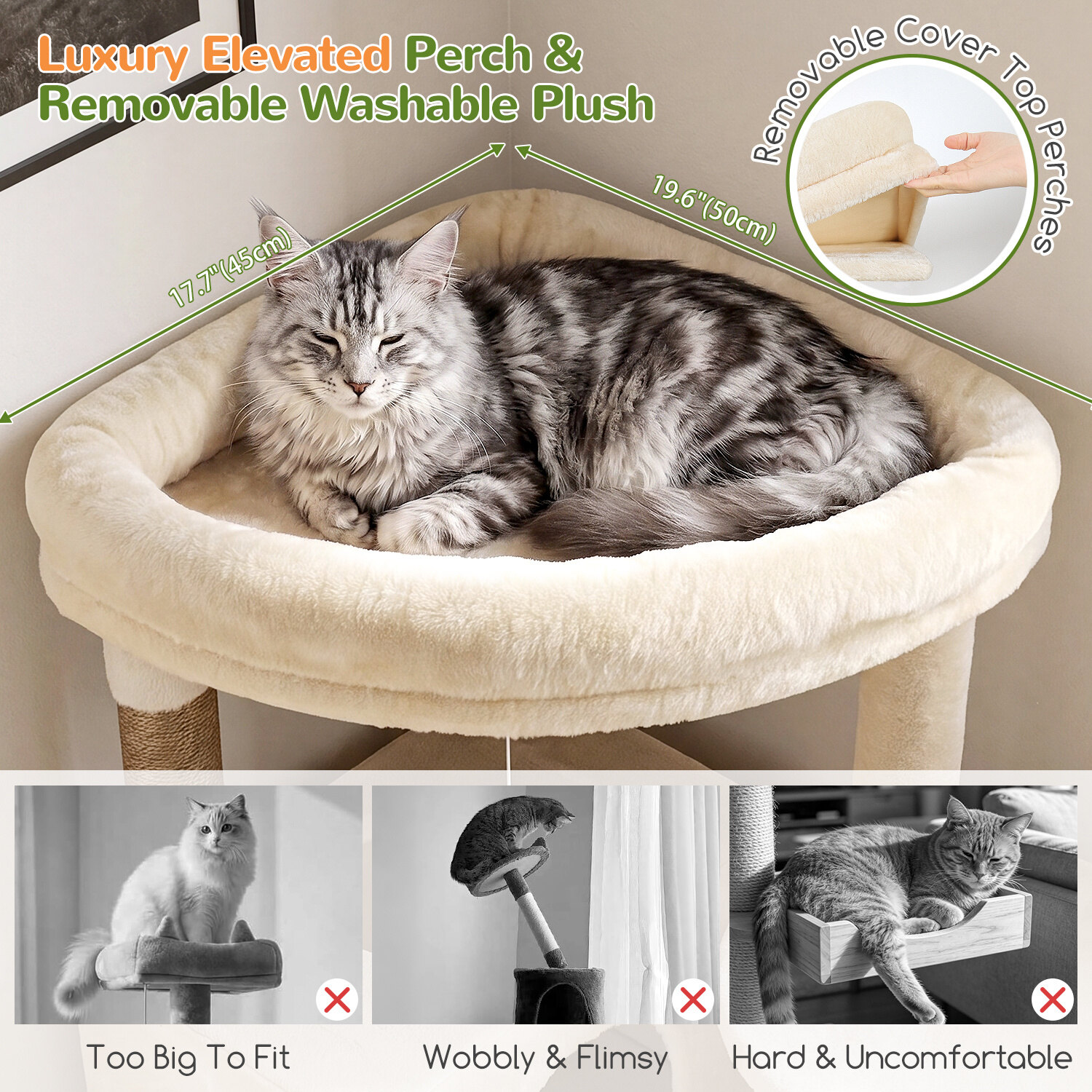 globlazer-c-series-c74-arbre-chat-beige-74-pouces-grand image 4