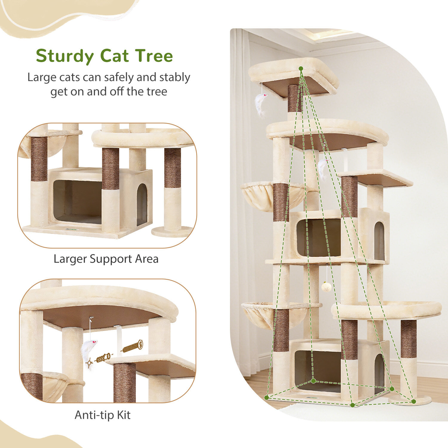 globlazer-s-series-s75-arbre-chat-beige-75-pouces-grand image 7