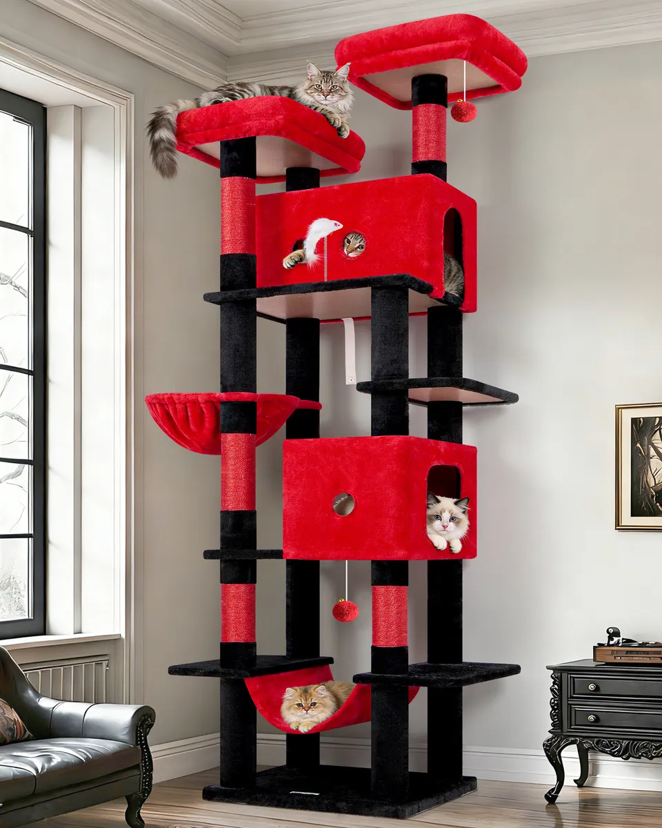 globlazer-s-series-s80b-arbre-chat-rouge-noir-80-pouces-grand image 1