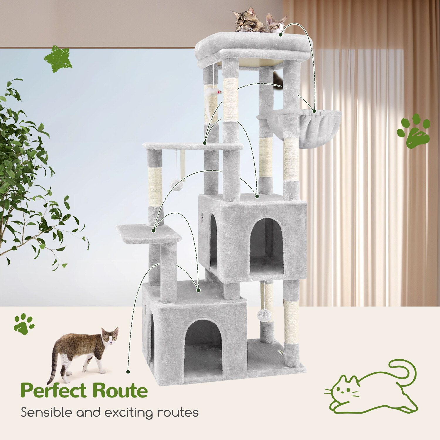 globlazer-f-series-f61-arbre-chat-robuste-155-cm-moyen image 6