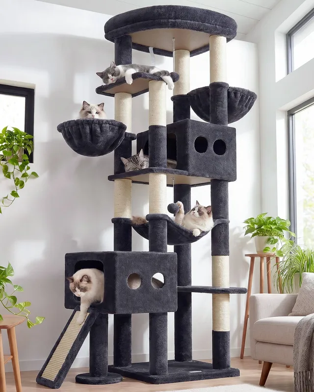 globlazer-s81g-arbre-chat-206-cm-gris-fonc-haut image 1
