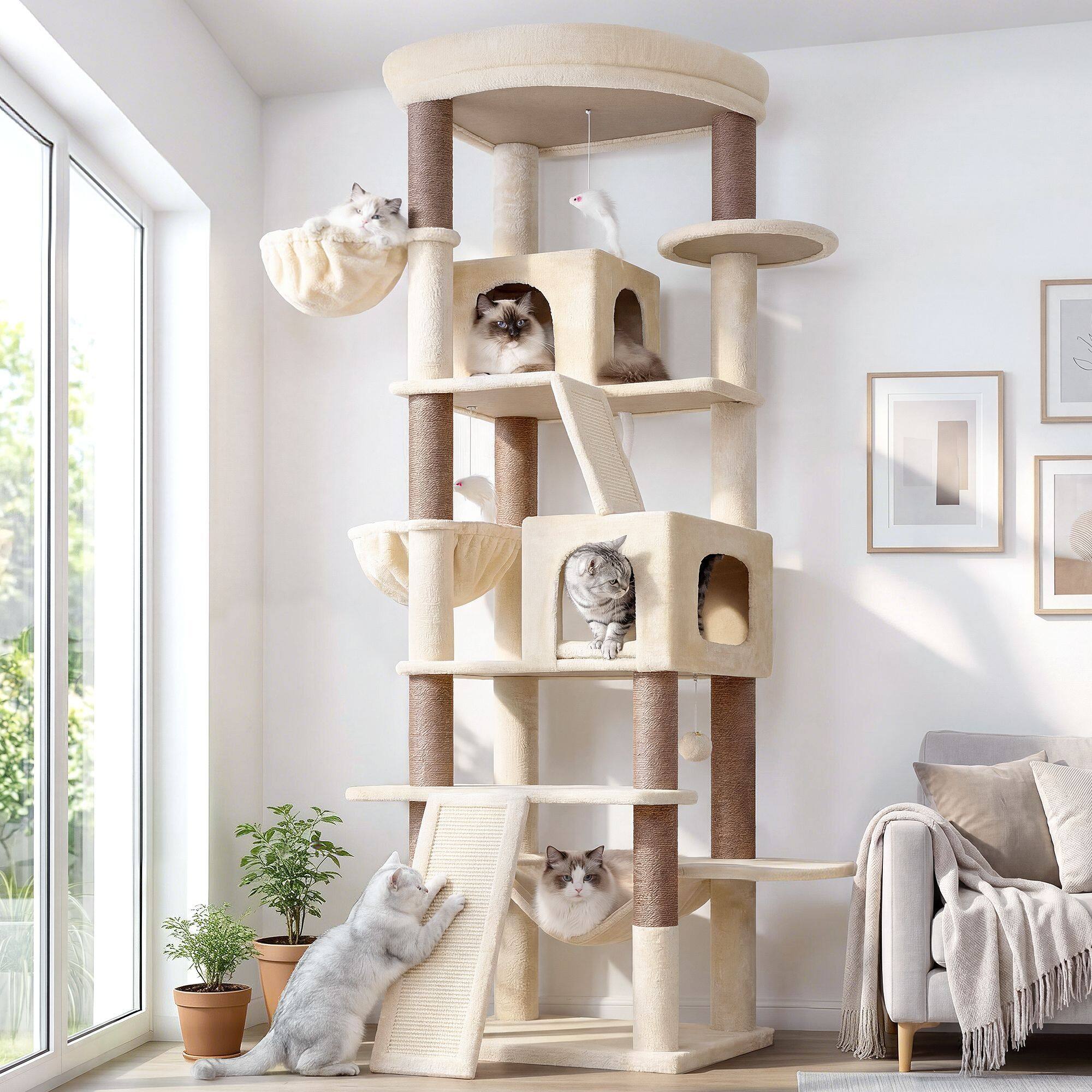 globlazer-s-series-s81f-arbre-chat-beige-206-cm image 1