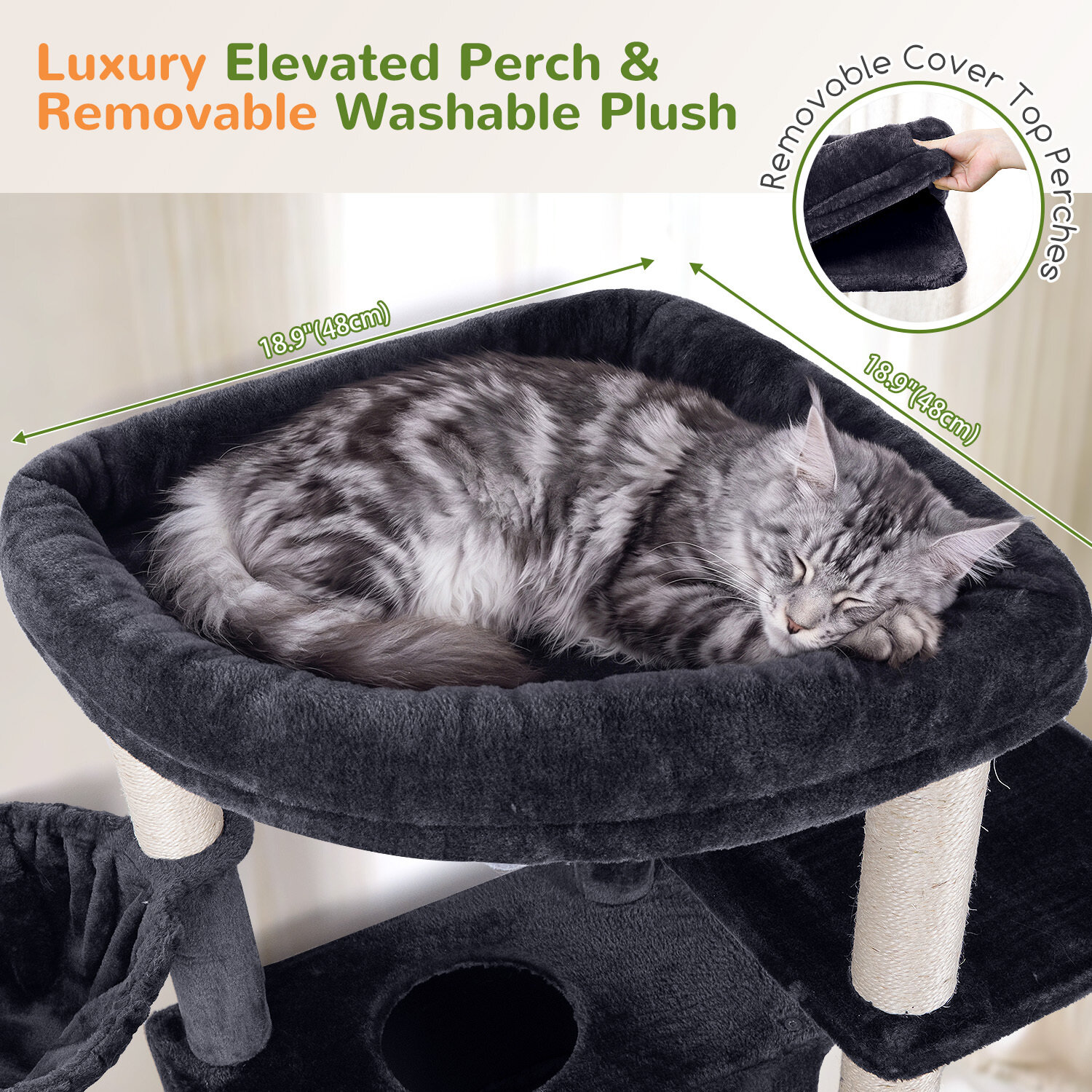globlazer-s-series-s80h-arbre-chat-gris-fonc-80-pouces image 5