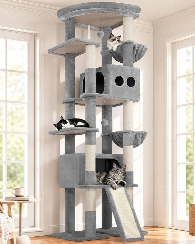 globlazer-s84e-arbre-chat-grand-gris-clair-213-cm image 1