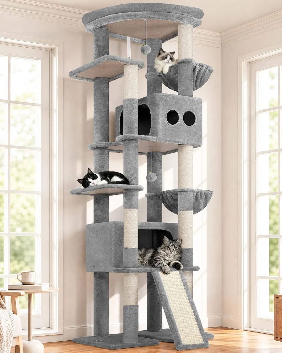 globlazer-s84e-arbre-chat-grand-gris-clair-213-cm image 1