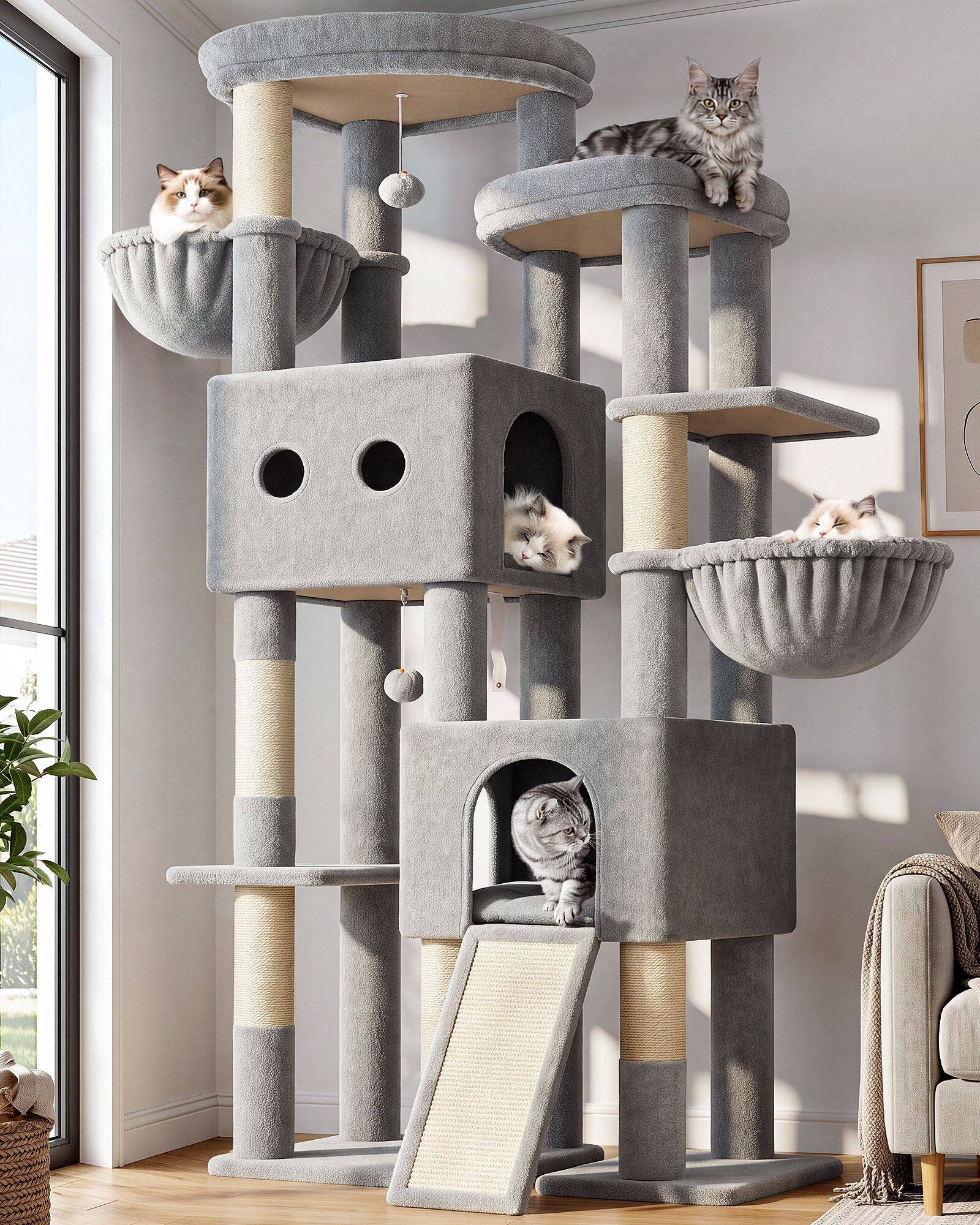globlazer-s-series-s76e-arbre-chat-gris-clair-193-cm image 1