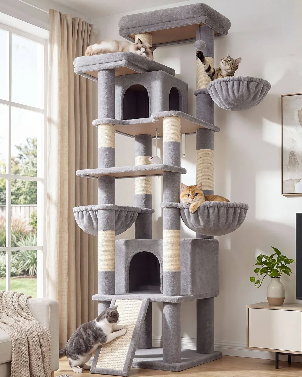 globlazer-f80j-arbre-chat-gris-clair-203-cm-xxl image 1