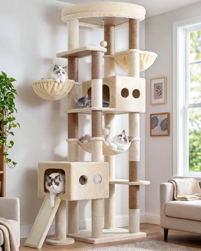 globlazer-s-series-s81g-arbre-chat-beige-81-pouces-grand image 1