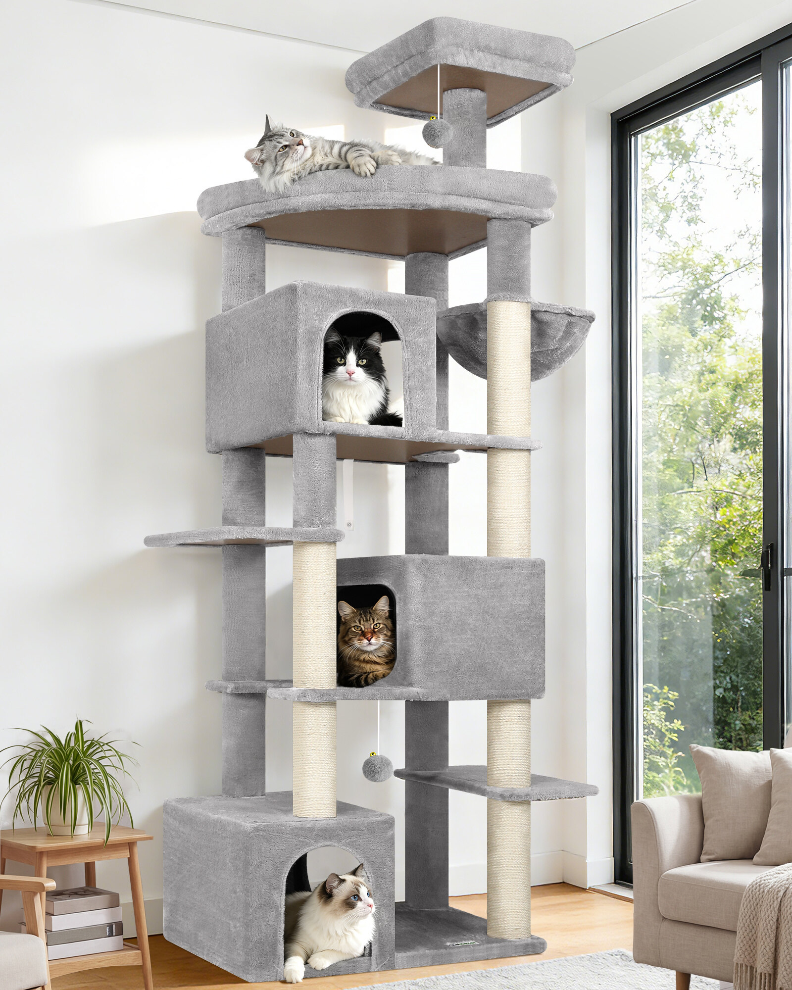 globlazer-s80-arbre-chat-gris-clair-80-pouces-cachette image 1