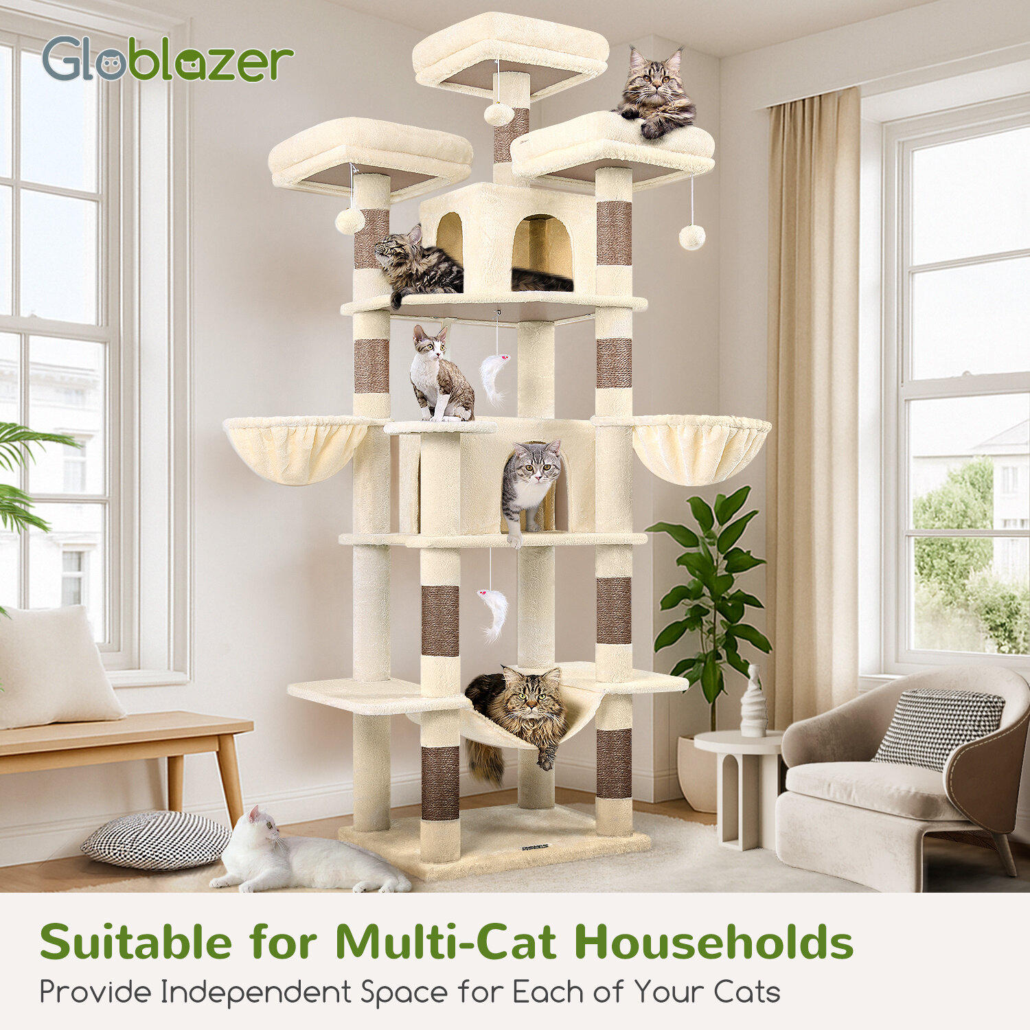 globlazer-f80-arbre-chat-beige-80-pouces-xxl image 8