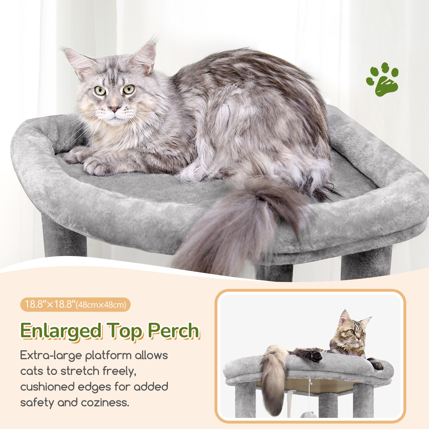 globlazer-s-series-s74-arbre-chat-gris-clair-74-pouces-grand image 3