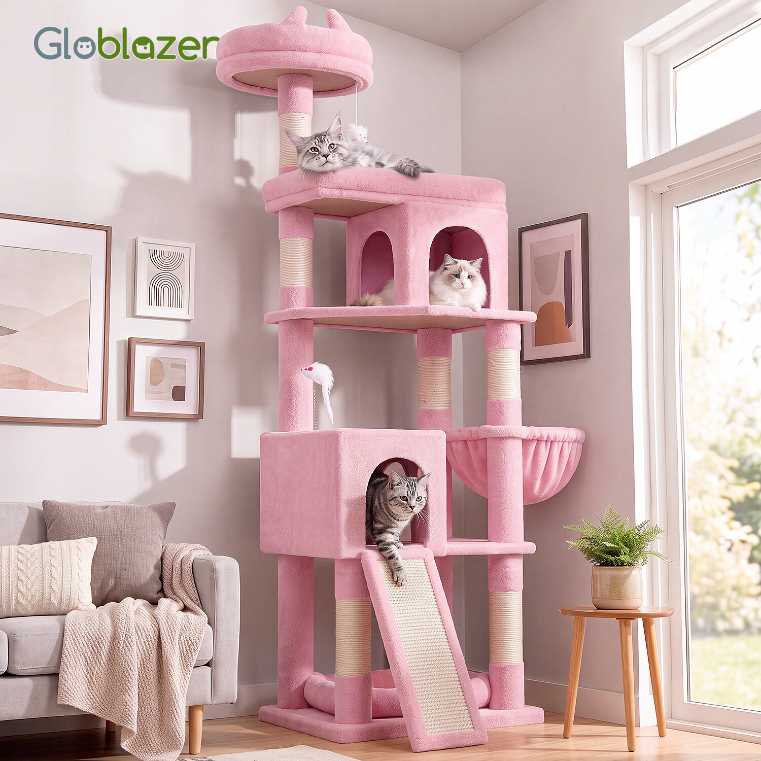 globlazer-s-series-s72-arbre-chat-72-pouces-rose-robuste image 5