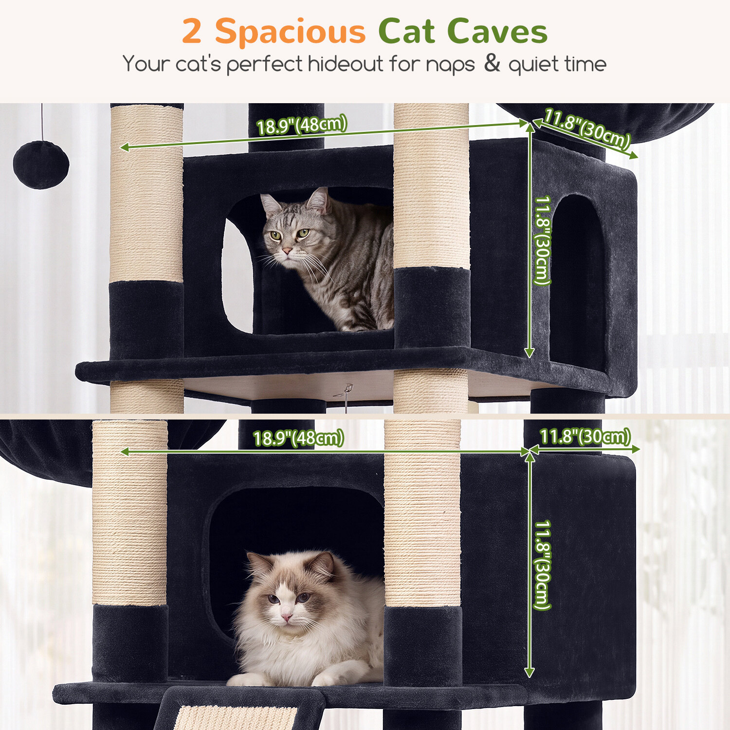globlazer-f75g-arbre-chat-gris-fonc-190-cm image 3