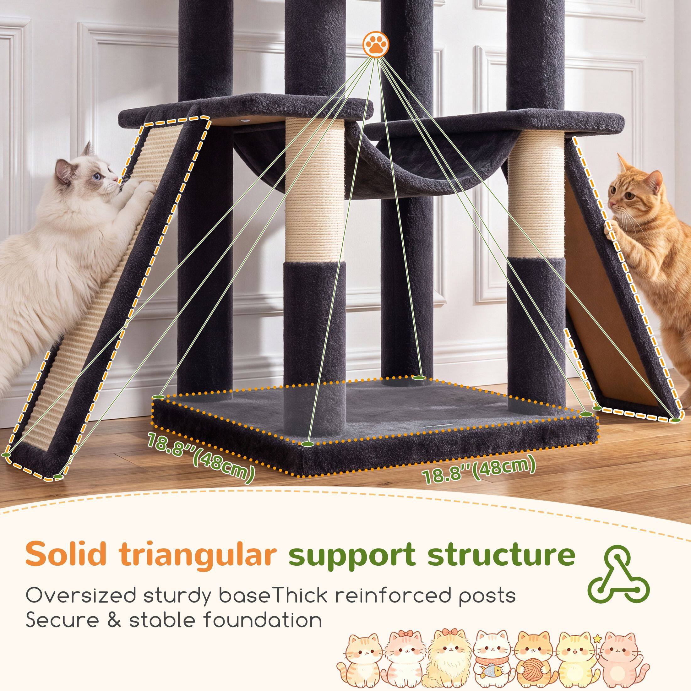 globlazer-f-series-75-pouces-arbre-chat-gris-fonc-condo image 6