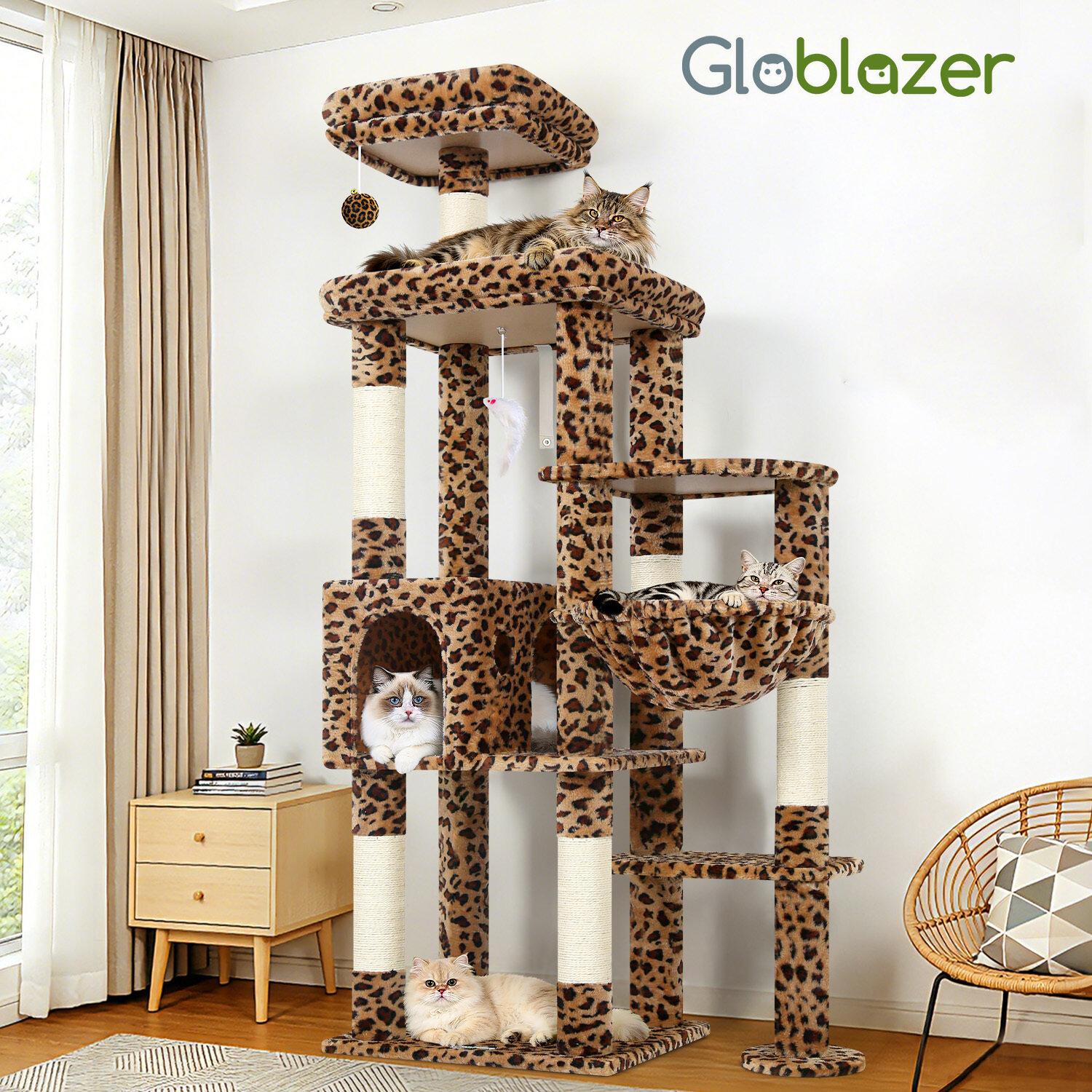 globlazer-f-series-f65b-arbre-chat-l-opard-165-cm image 6