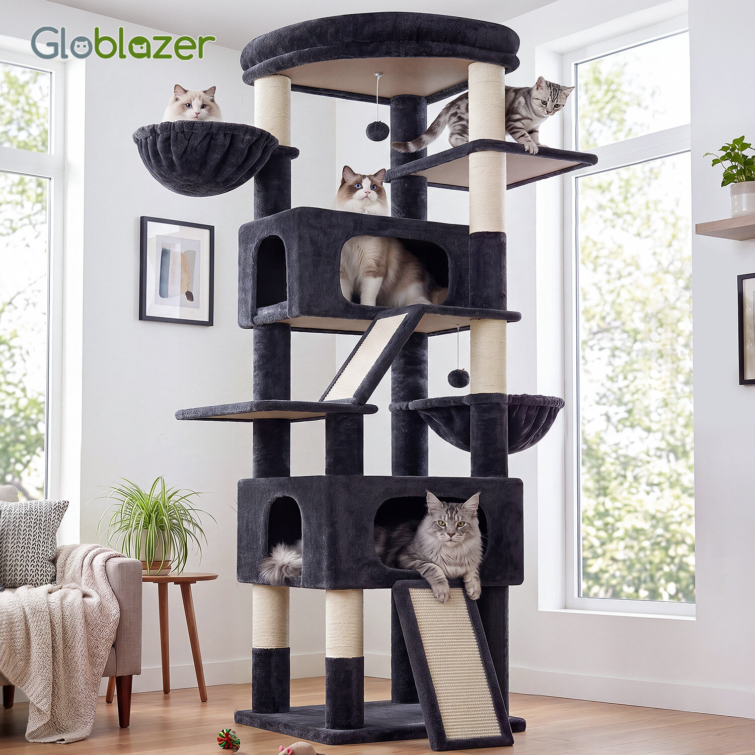 globlazer-s-series-s80h-arbre-chat-gris-fonc-80-pouces image 8