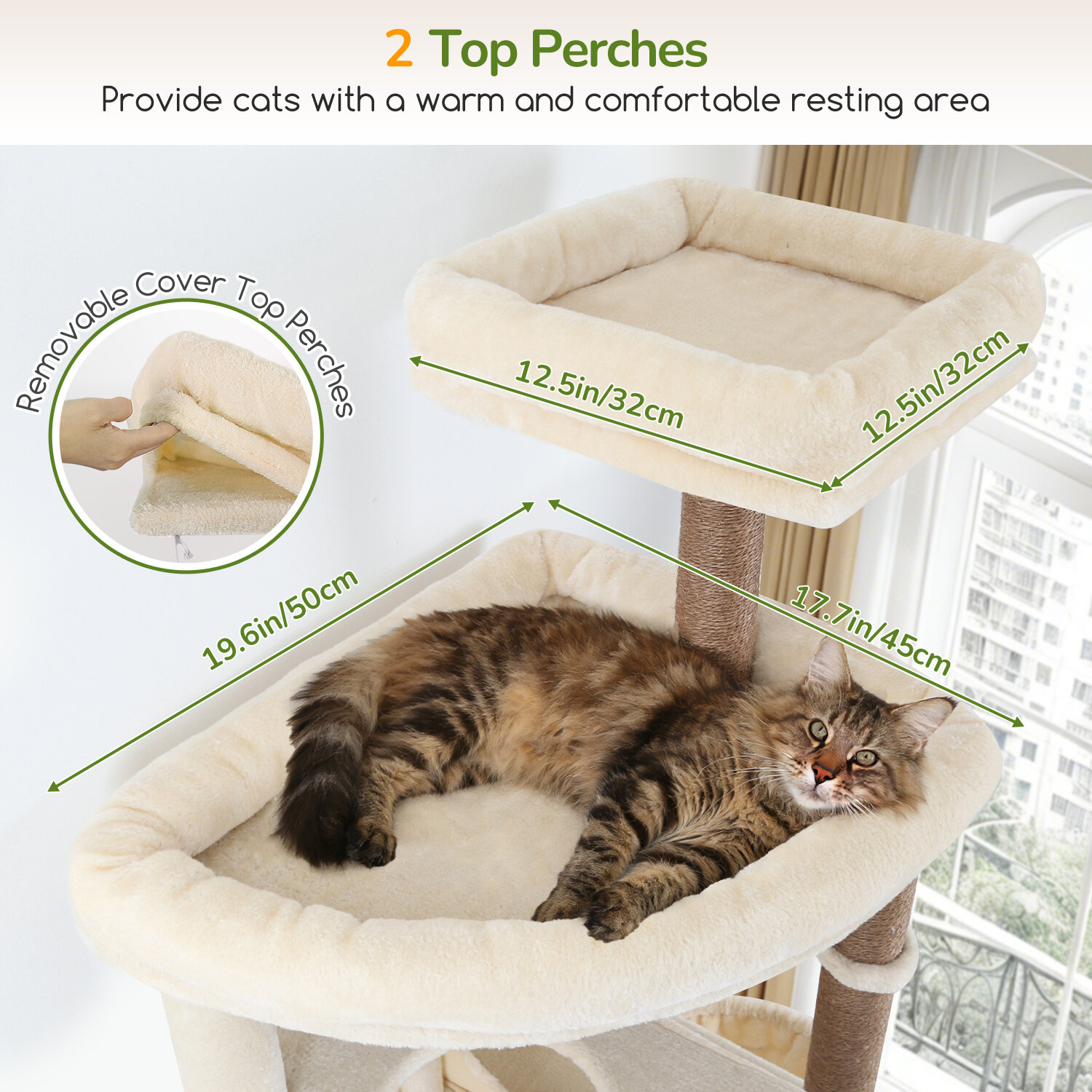 globlazer-f-series-f83c-arbre-chat-beige-83-pouces-grand image 5