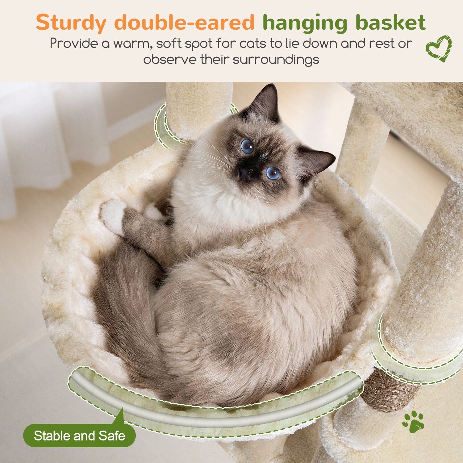 globlazer-f-series-f73c-arbre-chat-beige-185-cm image 5