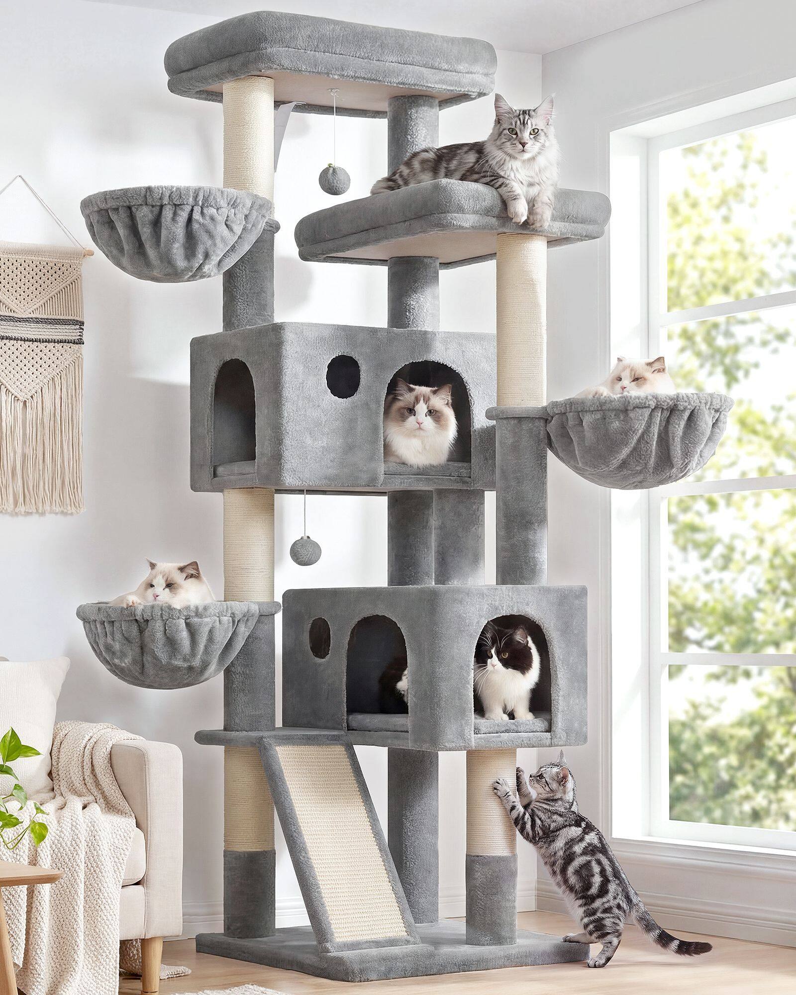 globlazer-f72g-arbre-chat-72-pouces-gris-clair-large image 1