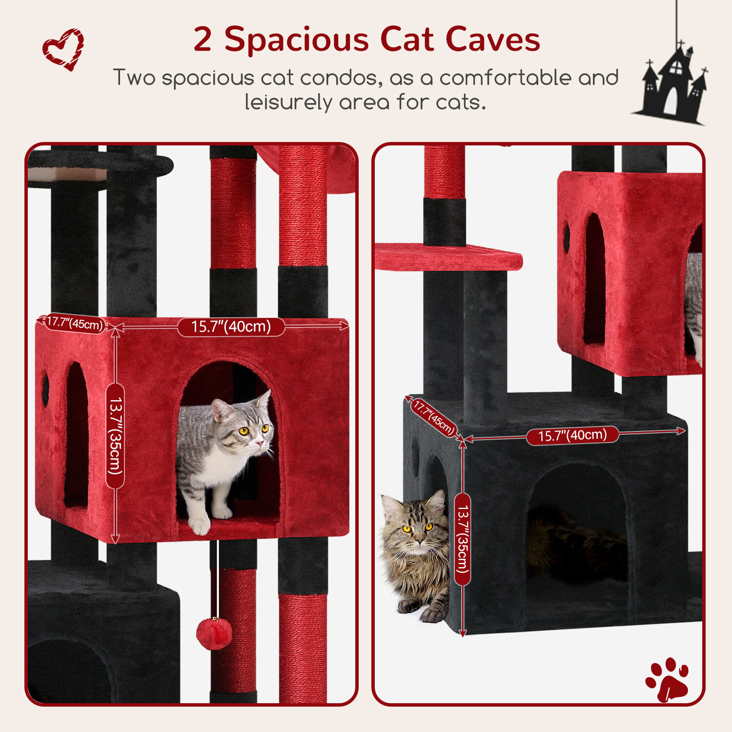 globlazer-f61-arbre-chat-rouge-noir-61-pouces-robuste image 3