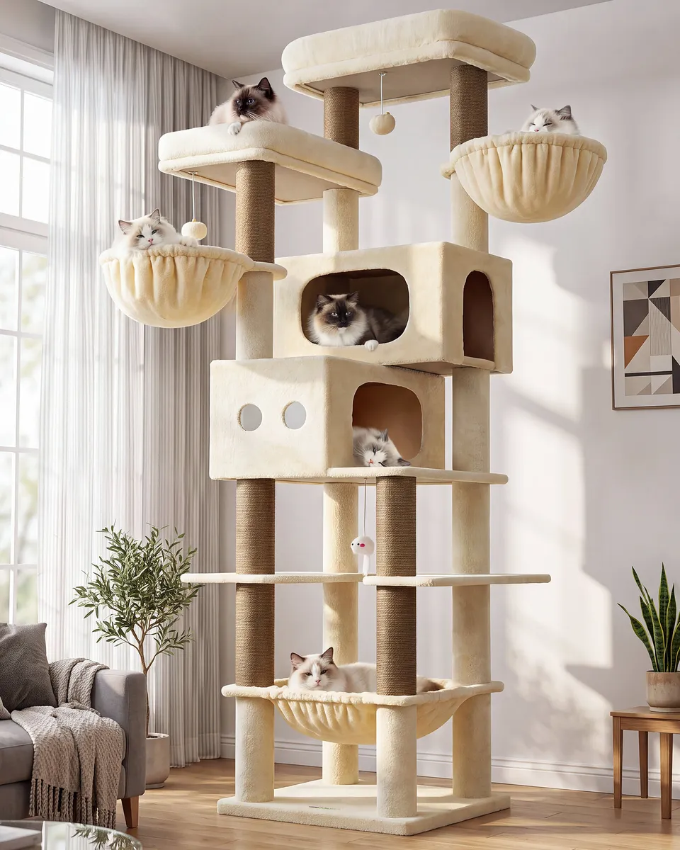 globlazer-f-series-f81e-arbre-chat-beige-81-pouces-xxl image 1