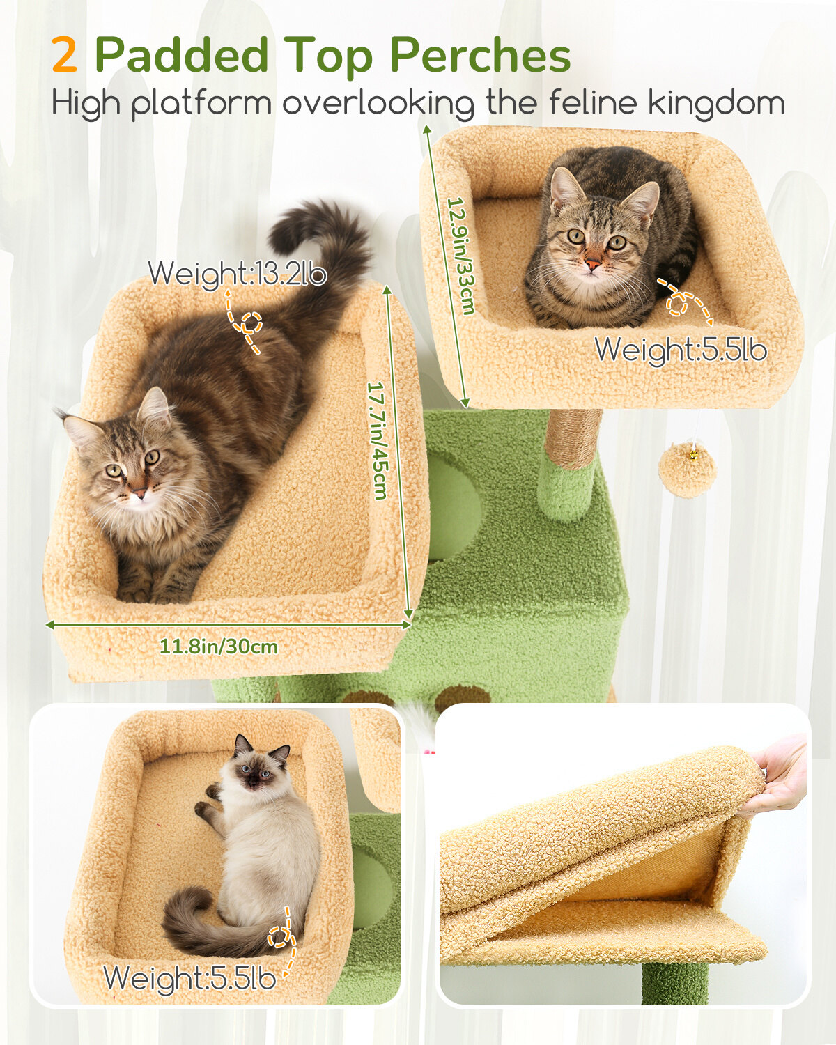 globlazer-s80b-arbre-chat-vert-cactus-80-pouces image 3