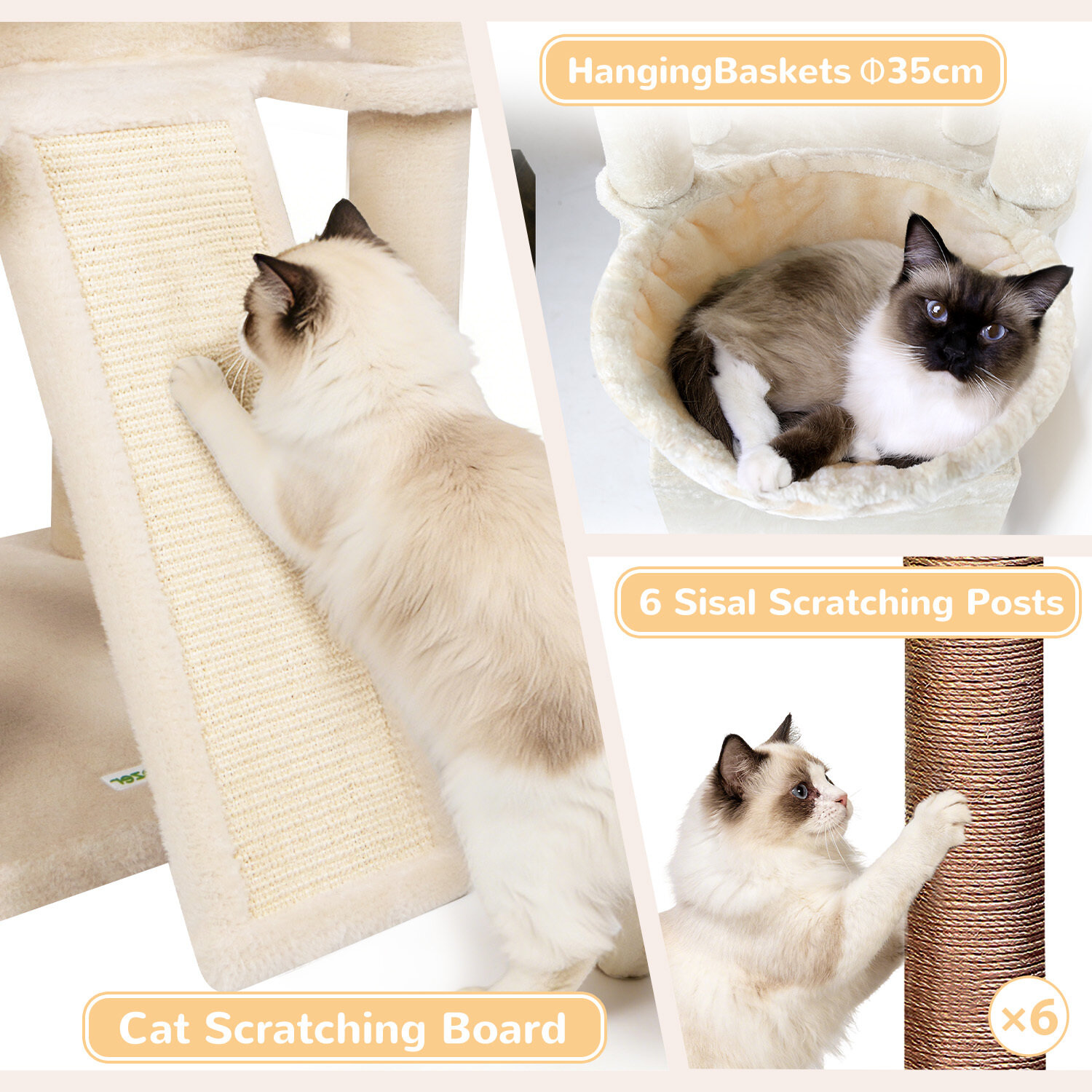 globlazer-f84b-f-series-arbre-chat-beige-84-pouces-grand image 5