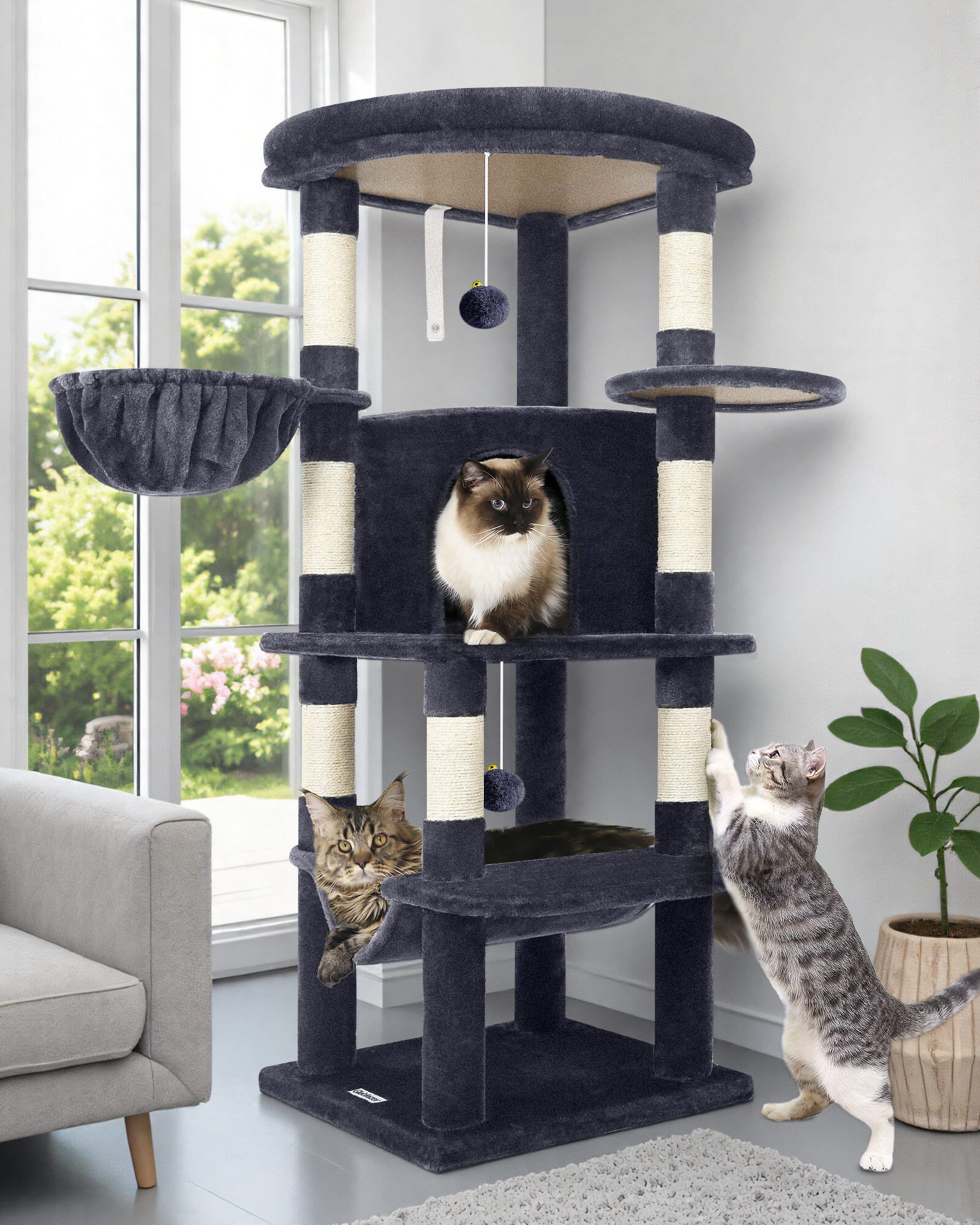 globlazer-c-series-c51-arbre-chat-angle-gris-fonc-51-pouces image 1