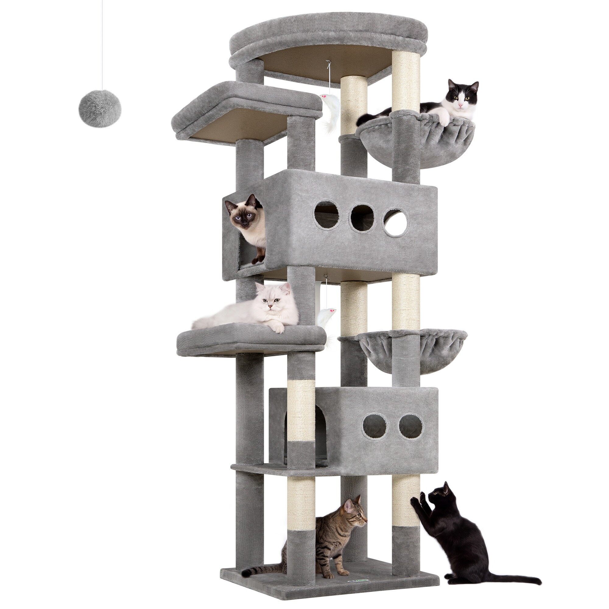 globlazer-s-series-arbre-chat-84-pouces-multi-niveaux-beige image 2