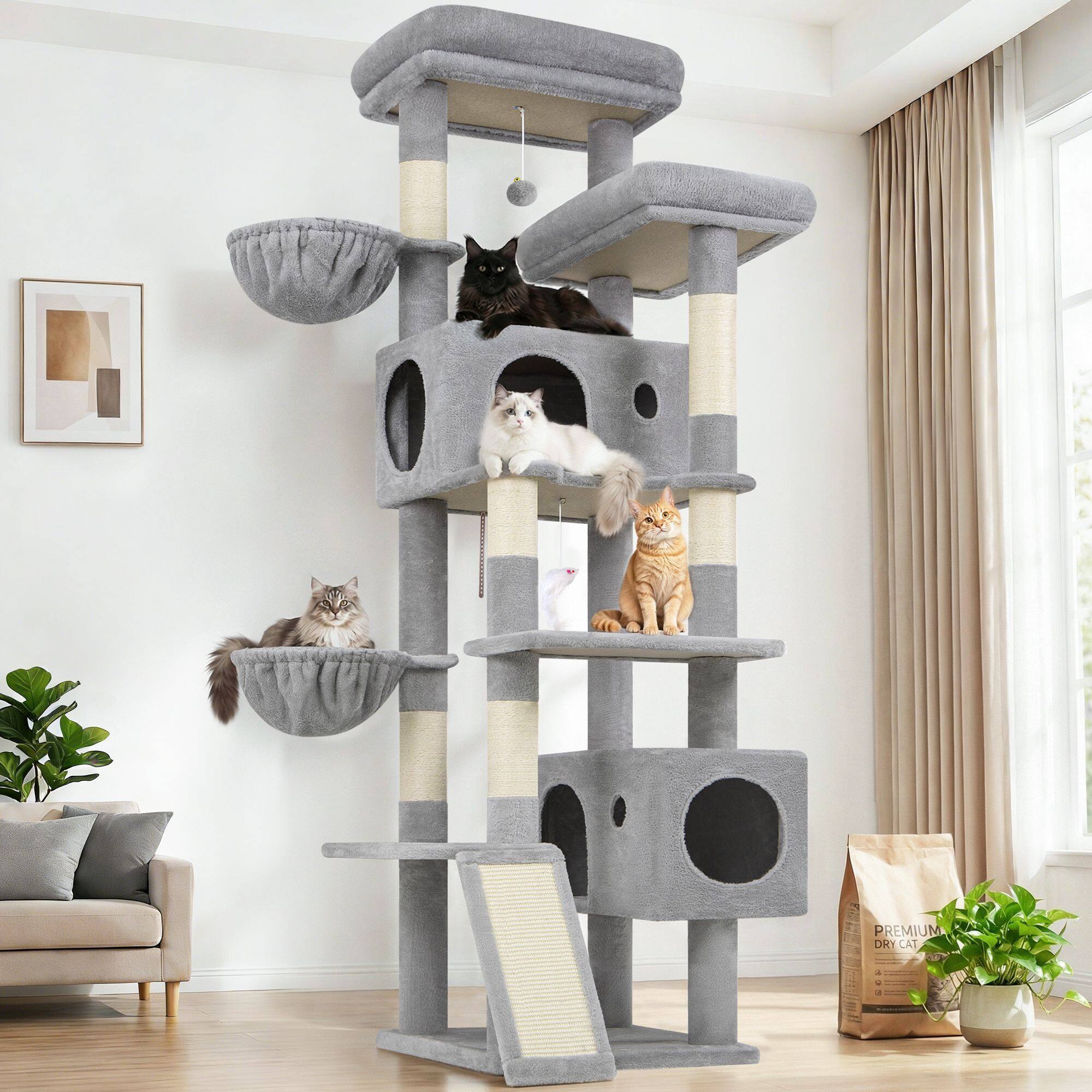 globlazer-s77c-arbre-chat-gris-clair-77-pouces image 1