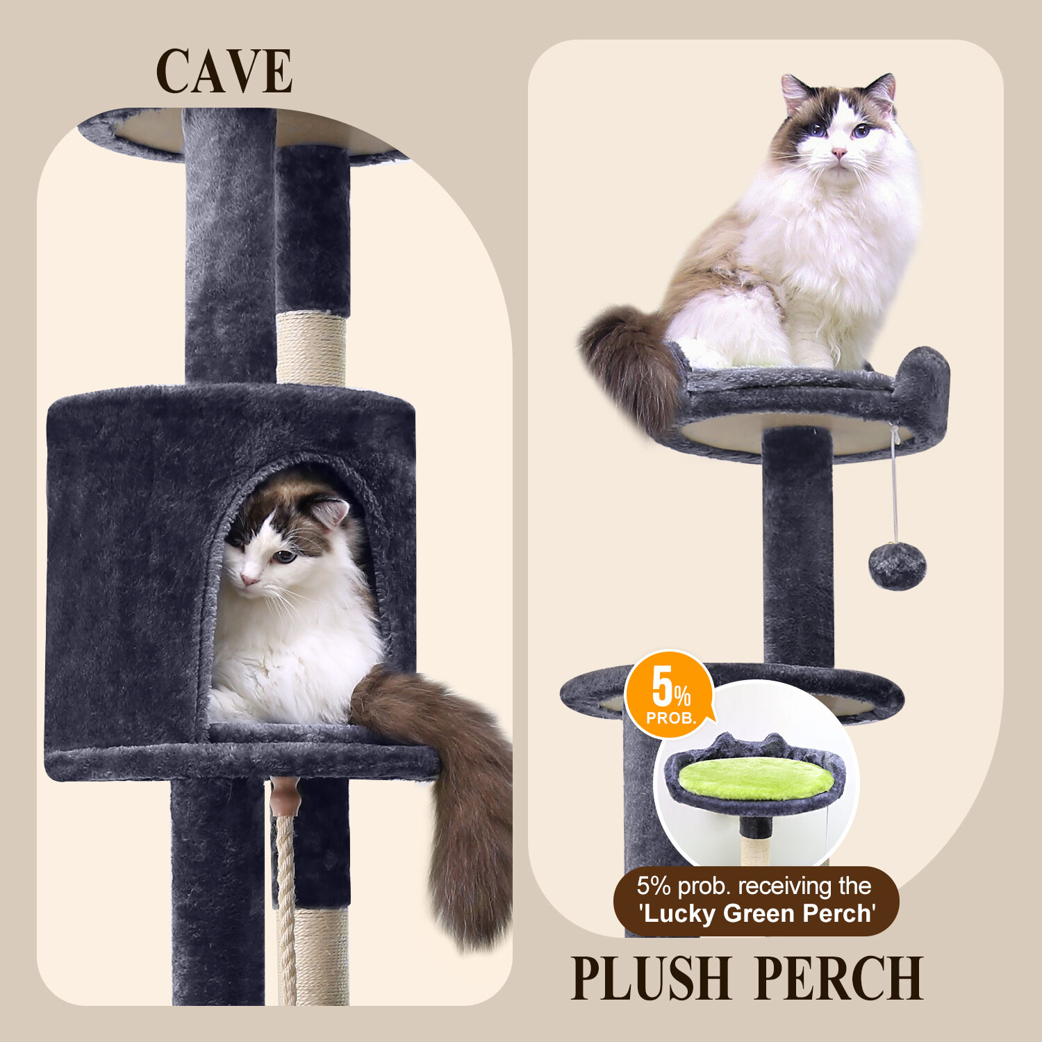 globlazer-c81-arbre-chat-gris-fonc-81-pouces-grand image 4