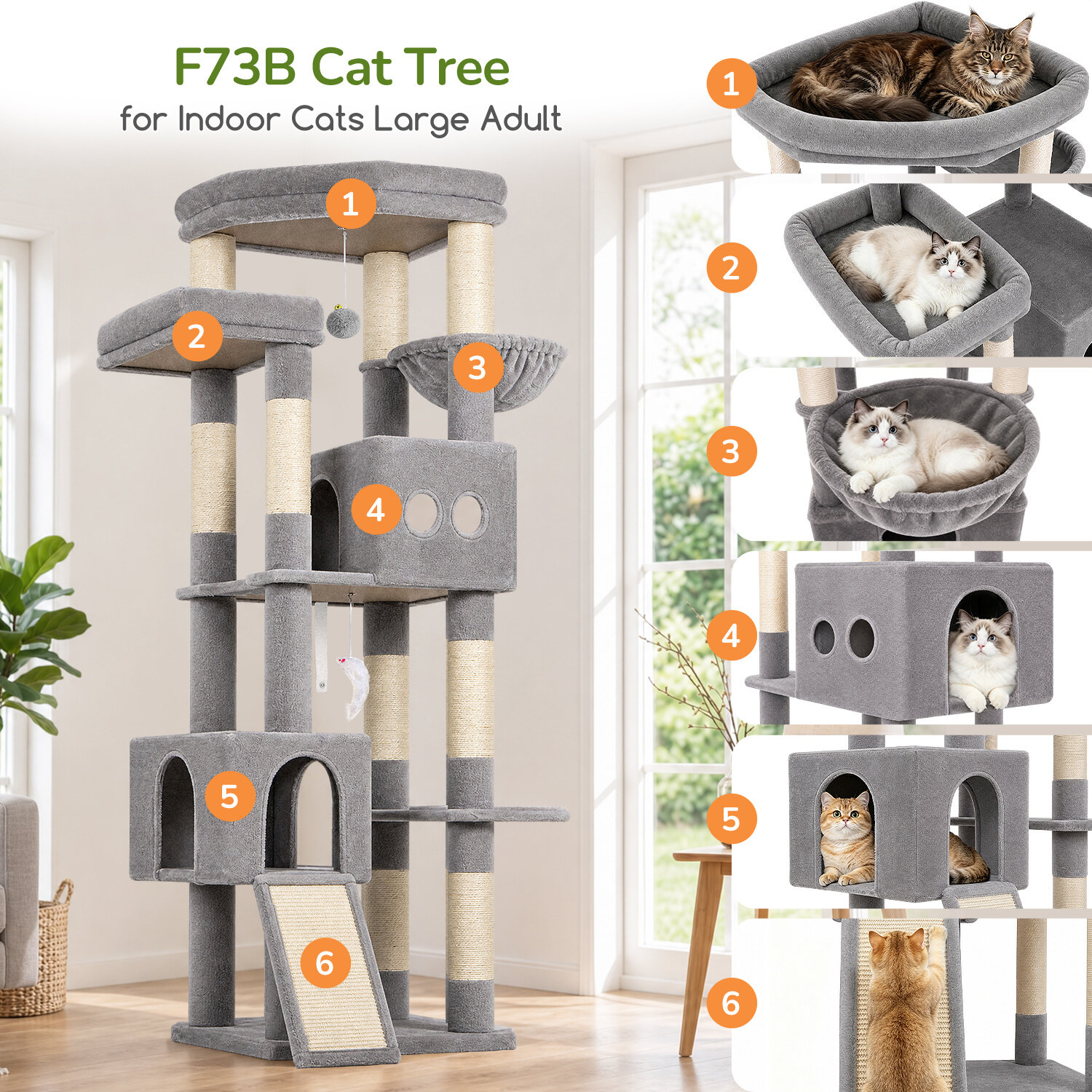 globlazer-f-series-f73b-arbre-chat-gris-clair-185-cm-niche image 6