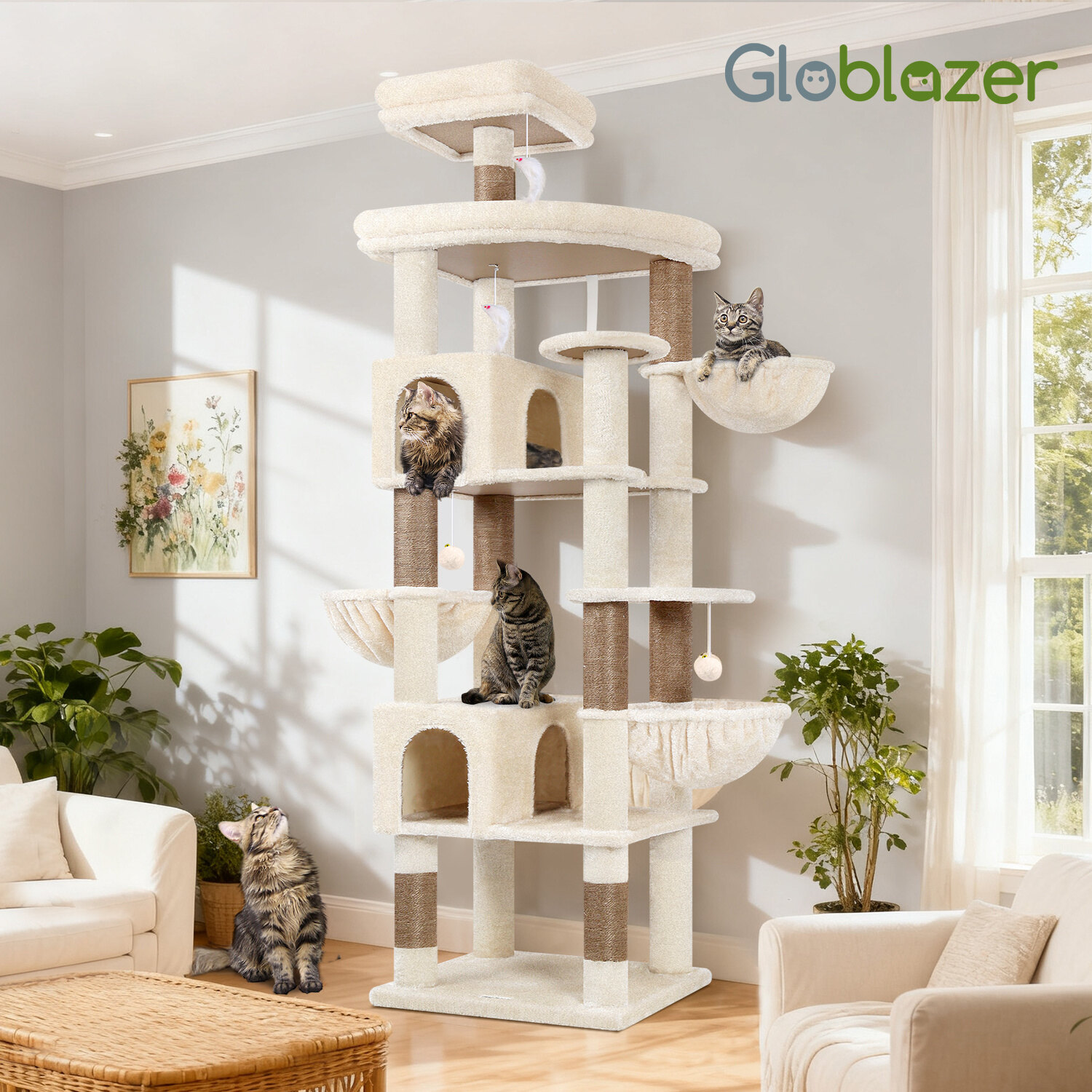 globlazer-s82-arbre-chat-beige-82-pouces-robuste image 8