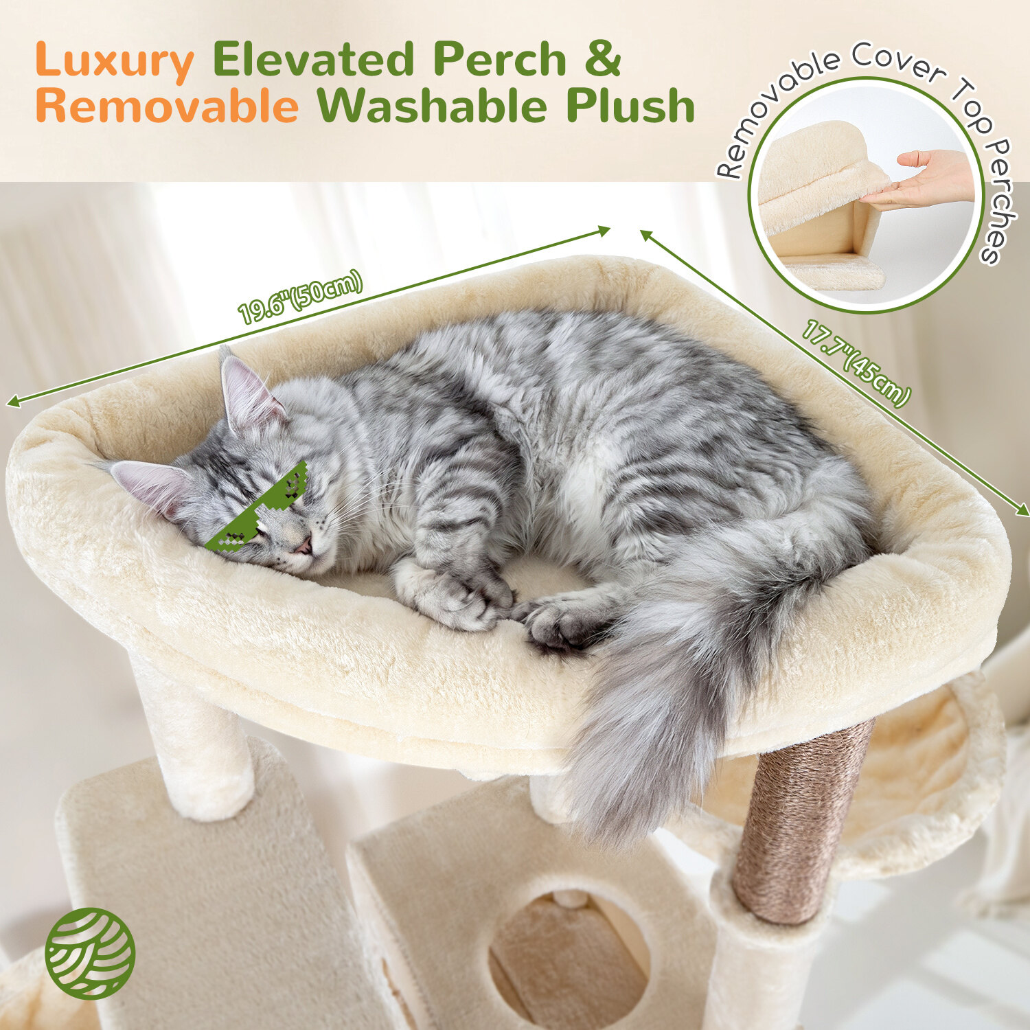 globlazer-s-series-s81g-arbre-chat-beige-81-pouces-grand image 4