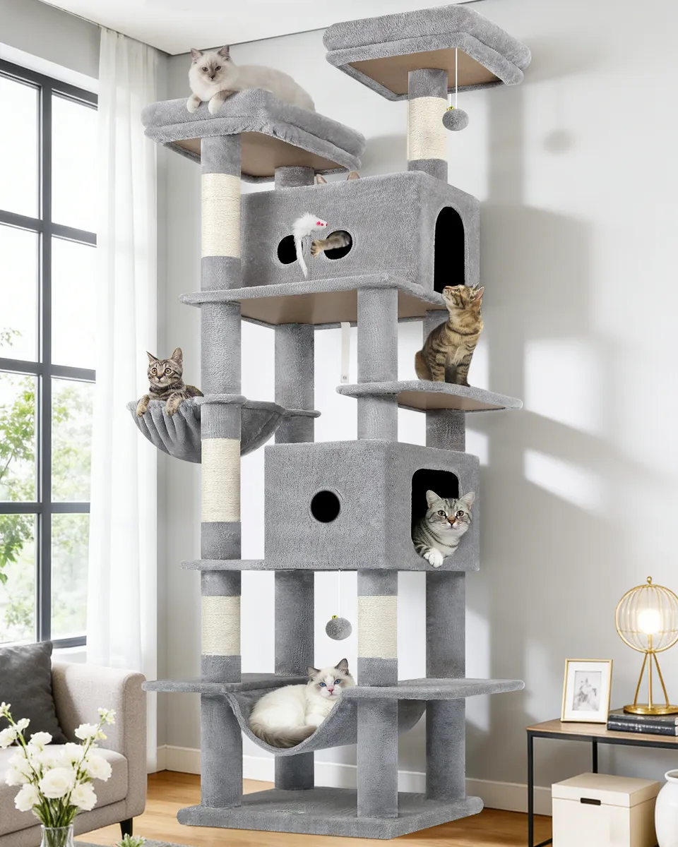 globlazer-s80b-arbre-chat-gris-clair-80-pouces-grands-chats image 1