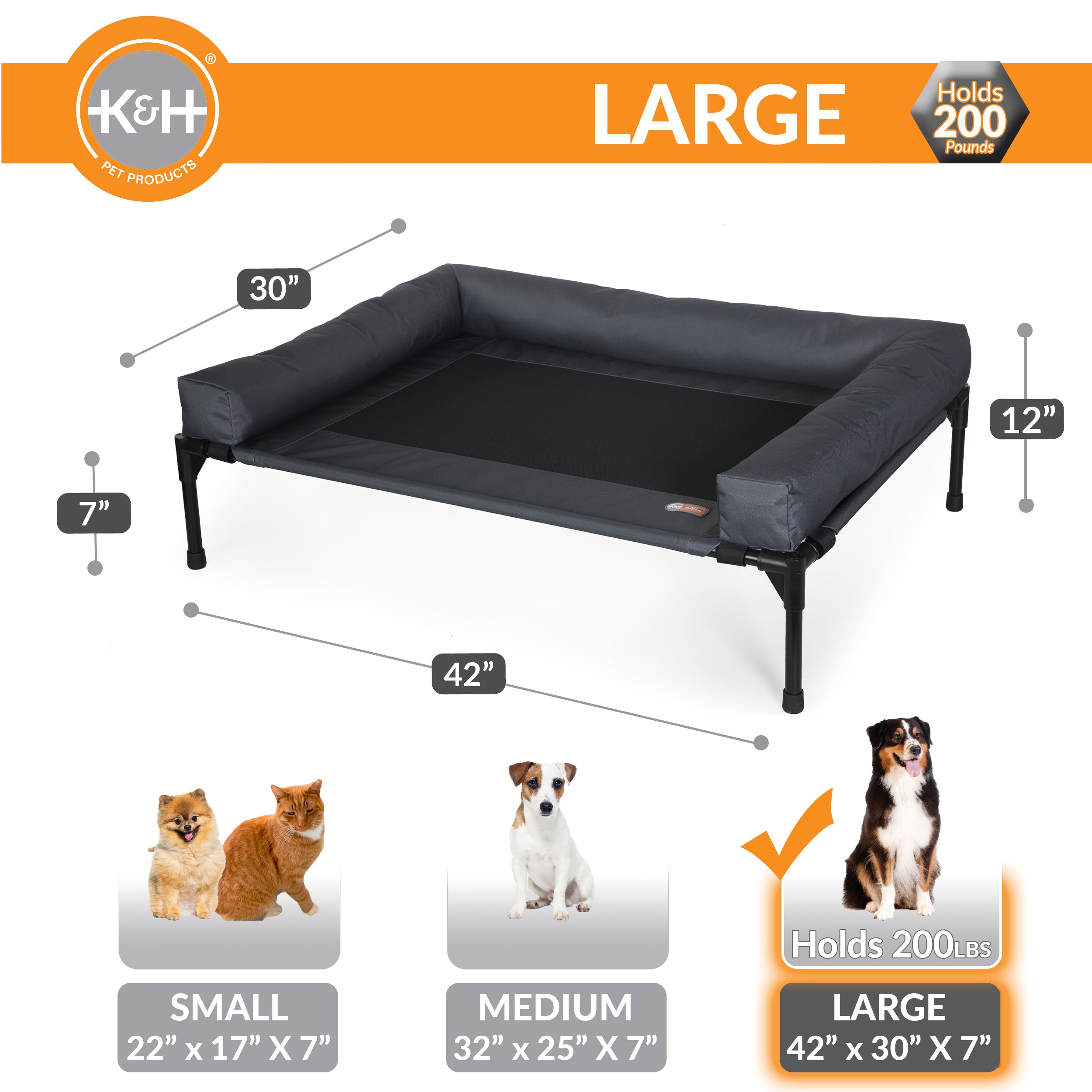 k-h-original-bolster-pet-cot-lit-chien-sur-lev-large-charcoal-imperm-able image 7