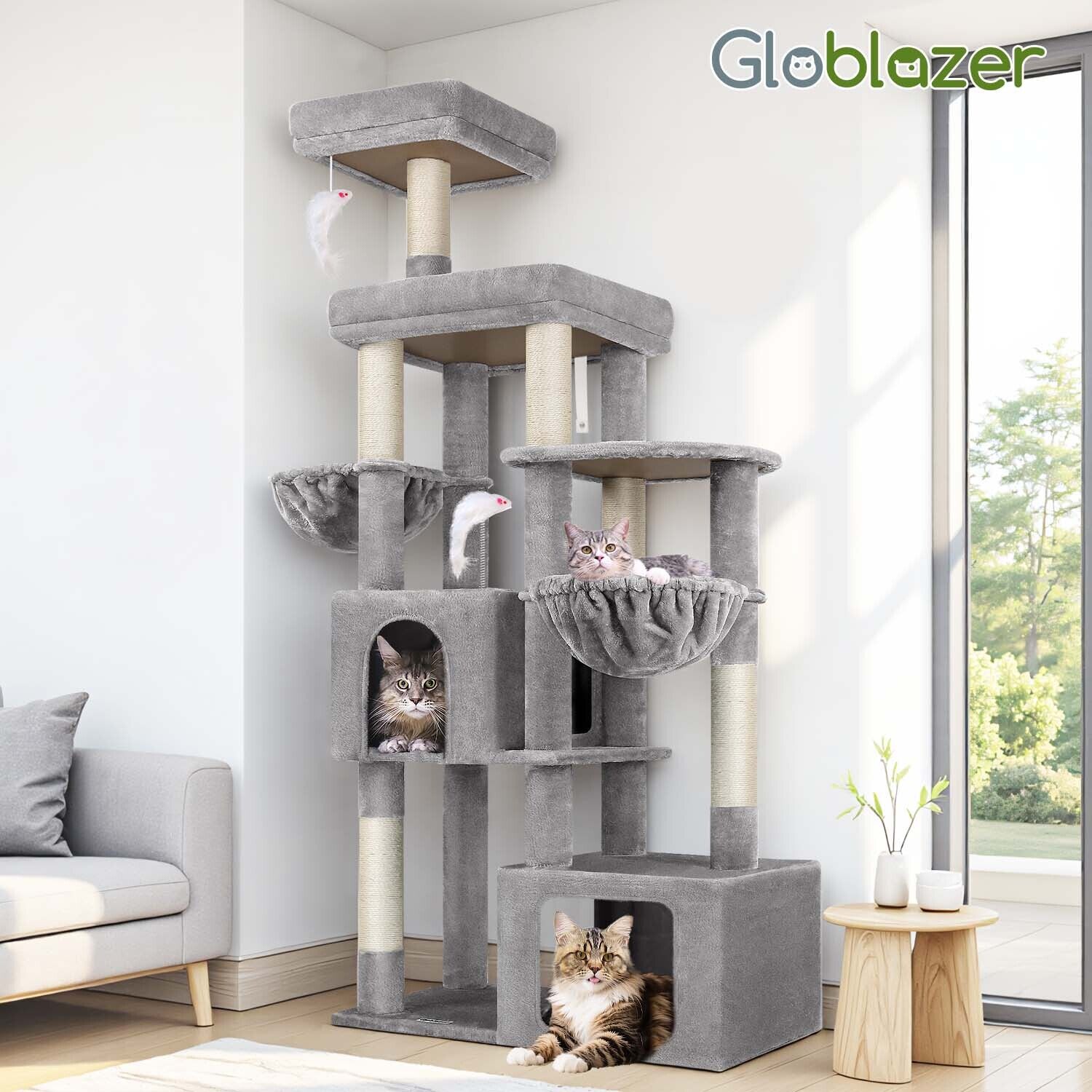 globlazer-f68-arbre-chat-gris-clair-173-cm image 8