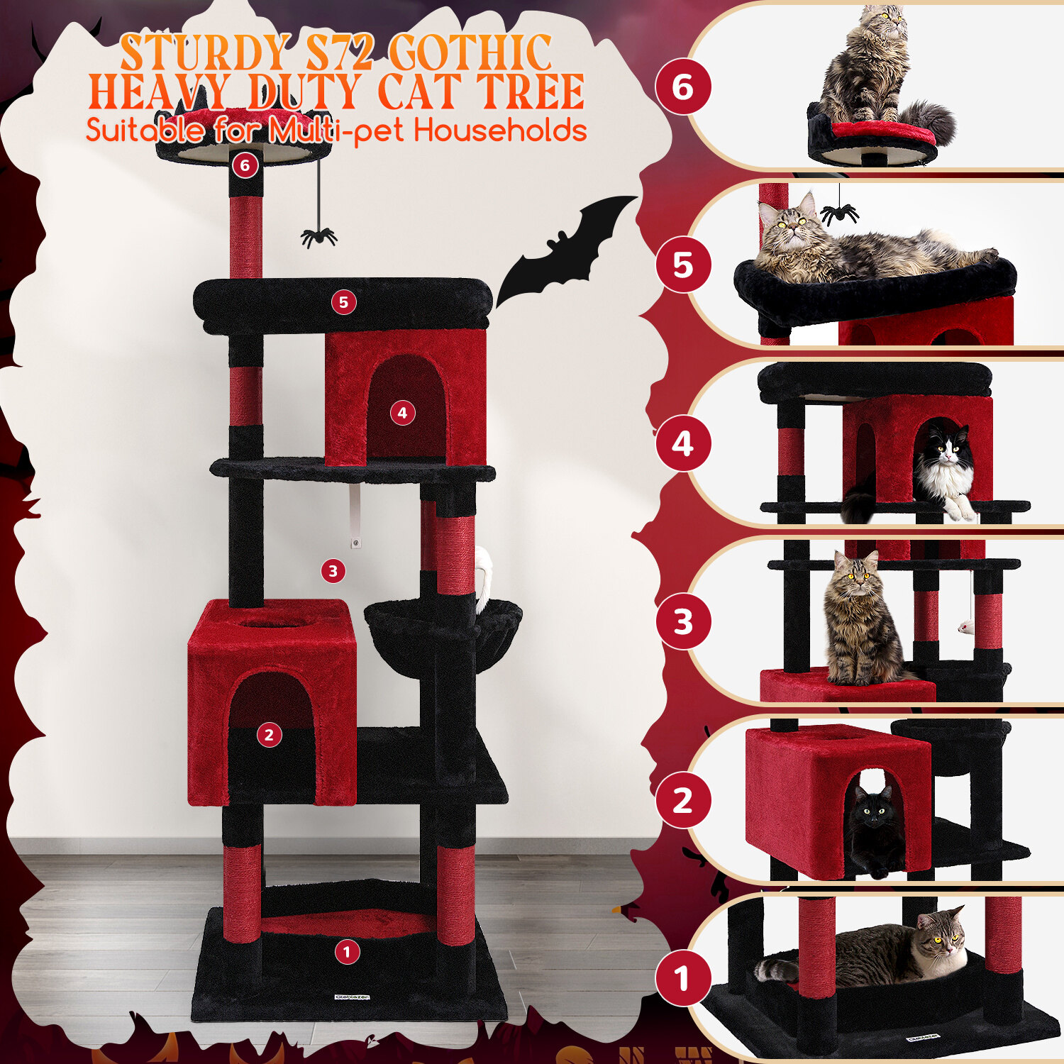 globlazer-s72-arbre-chat-183-cm-noir-gothique image 6
