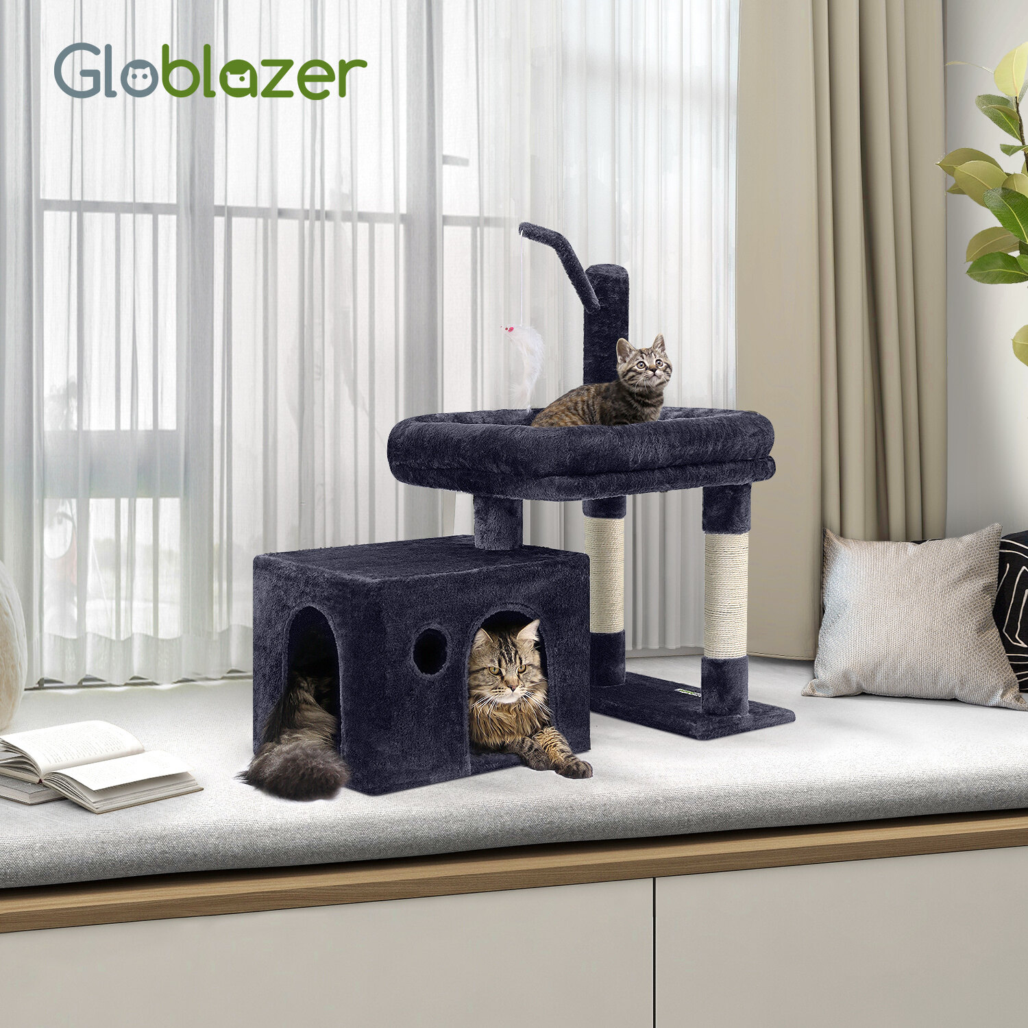 globlazer-f32-arbre-chat-gris-fonc-32-pouces-compact image 3