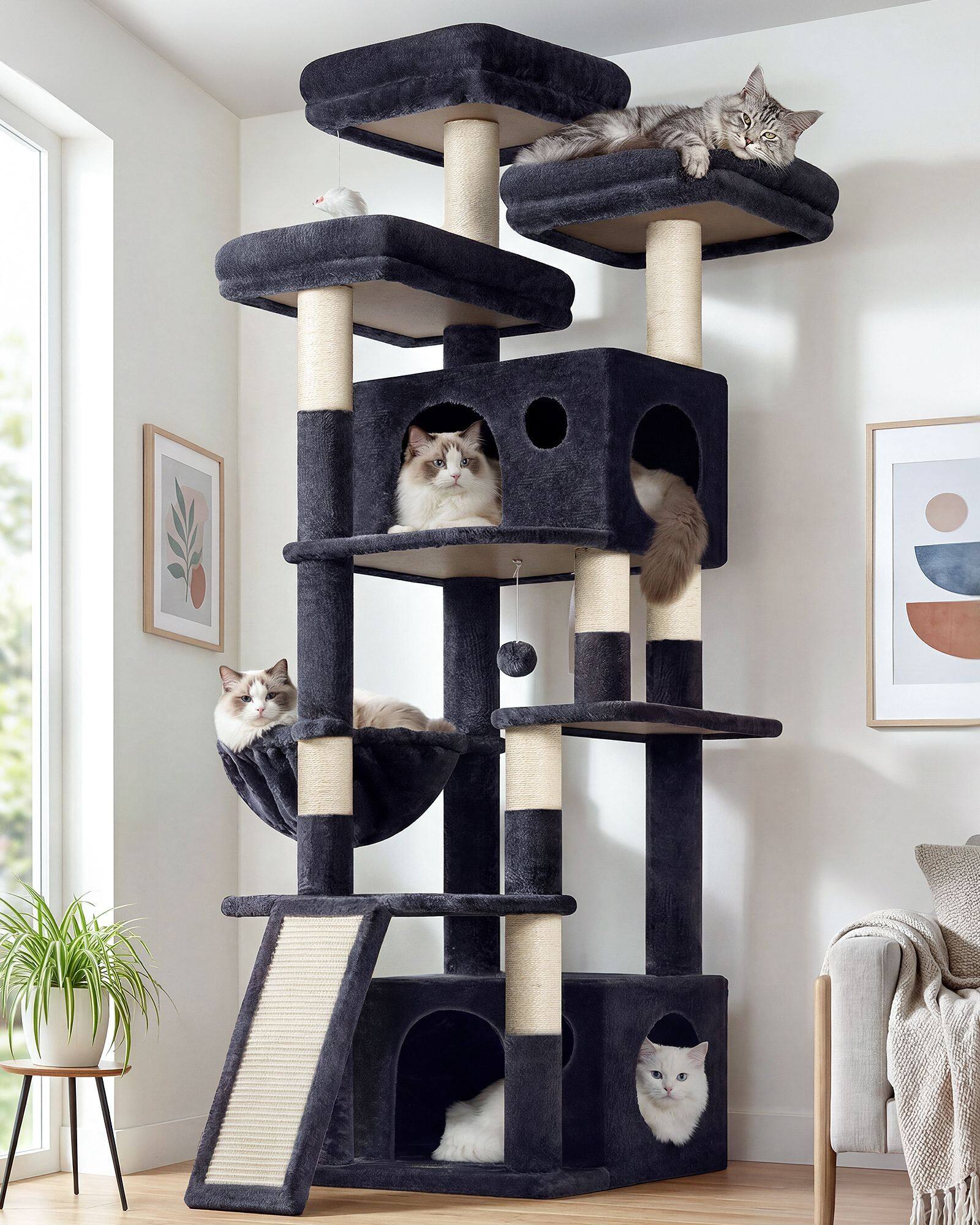 globlazer-f-series-f73c-arbre-chat-gris-fonc-73-pouces image 1