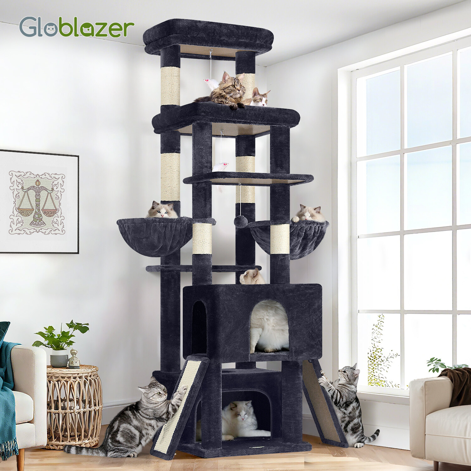 globlazer-z78-arbre-chat-gris-fonc-78-pouces-grand image 7