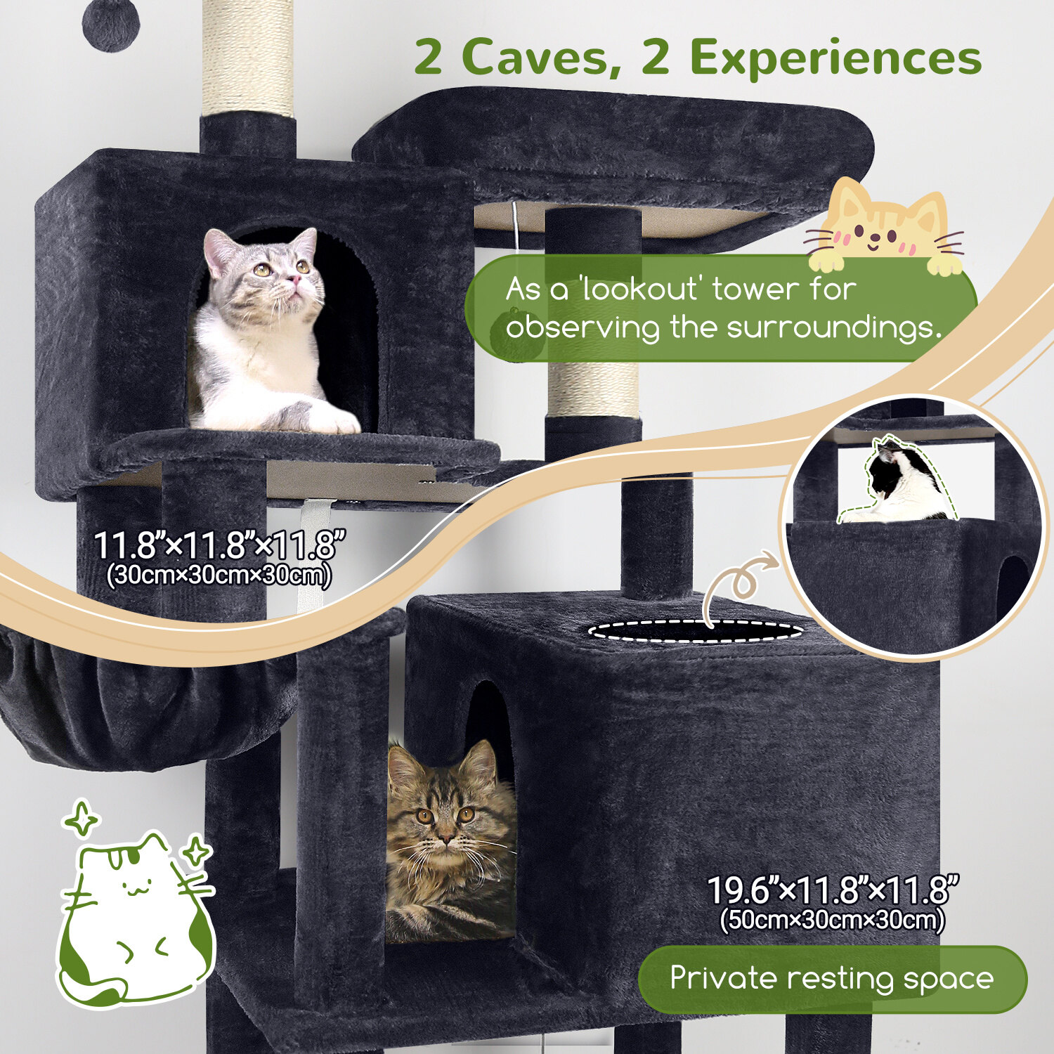 globlazer-f-series-f76-arbre-chat-gris-fonc-76-pouces-adulte image 3